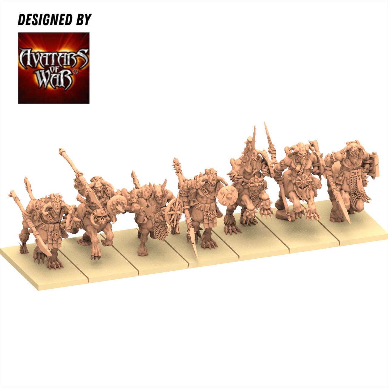 Beastmen - Beast centaurs battleready - monopose 28&32mm scale - Avatar of War