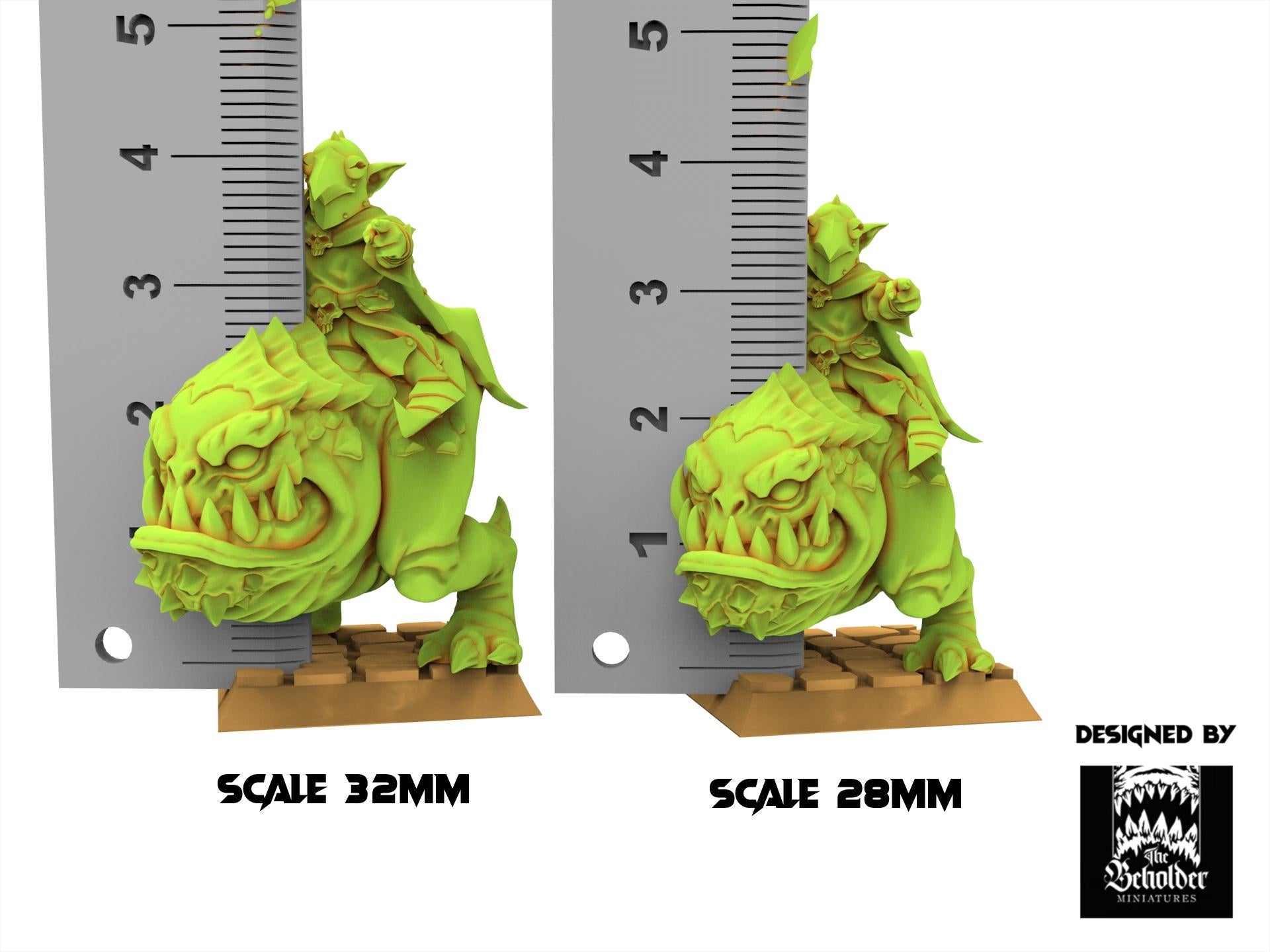 Orc & Goblin - x5 Kavehorror Knight - The Black horde - The Beholder Miniatures
