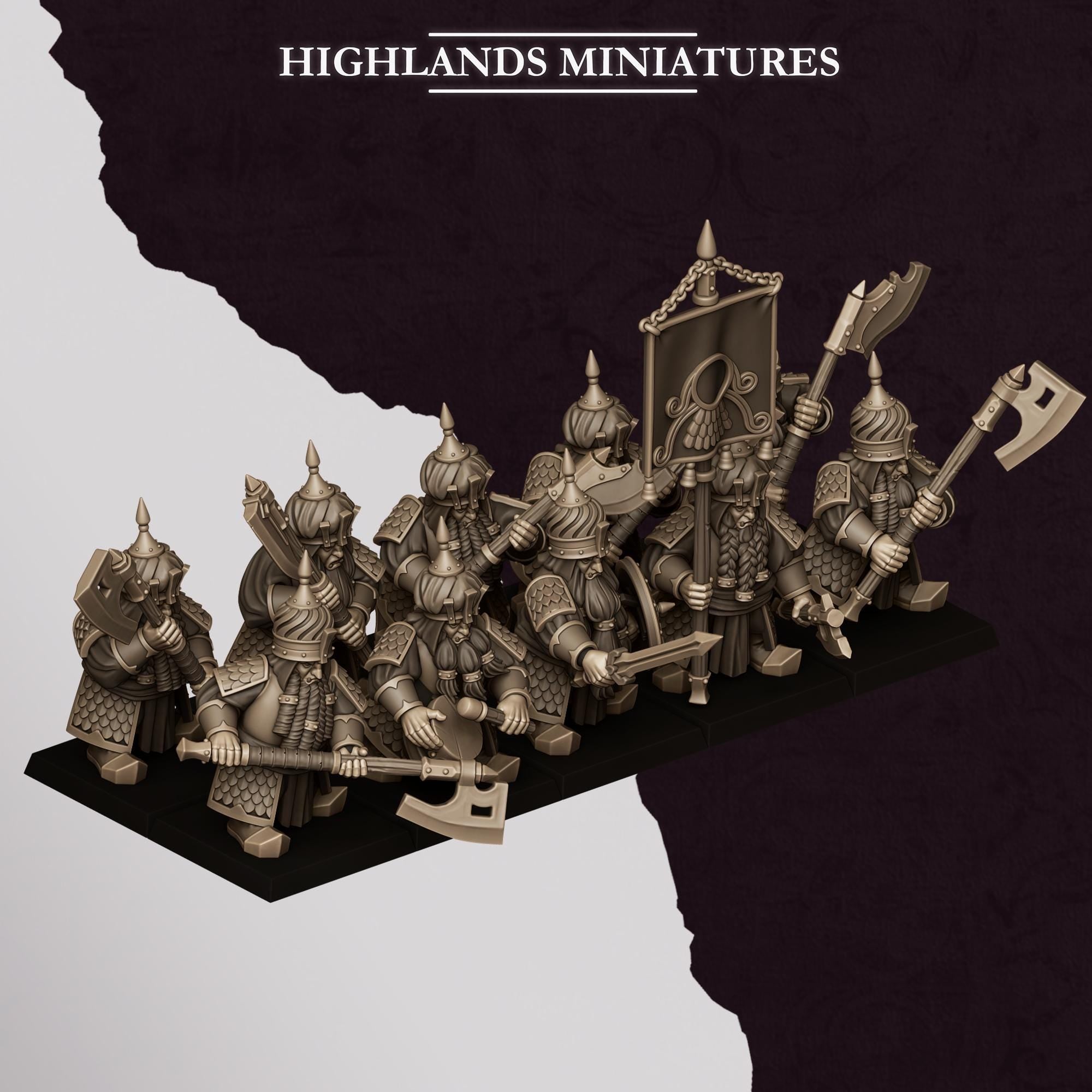 Chaos Dwarves - Warriors With Great Weapons - Sons of Marduk - Highlands Miniatures