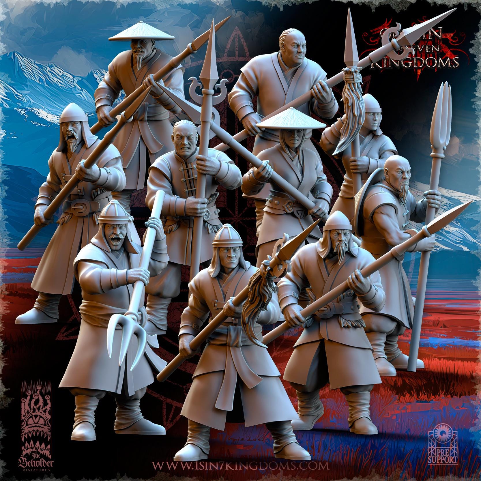 East Empire - Peasant Militia - Astarii Dynasty - 28&32mm - The Beholder Miniatures