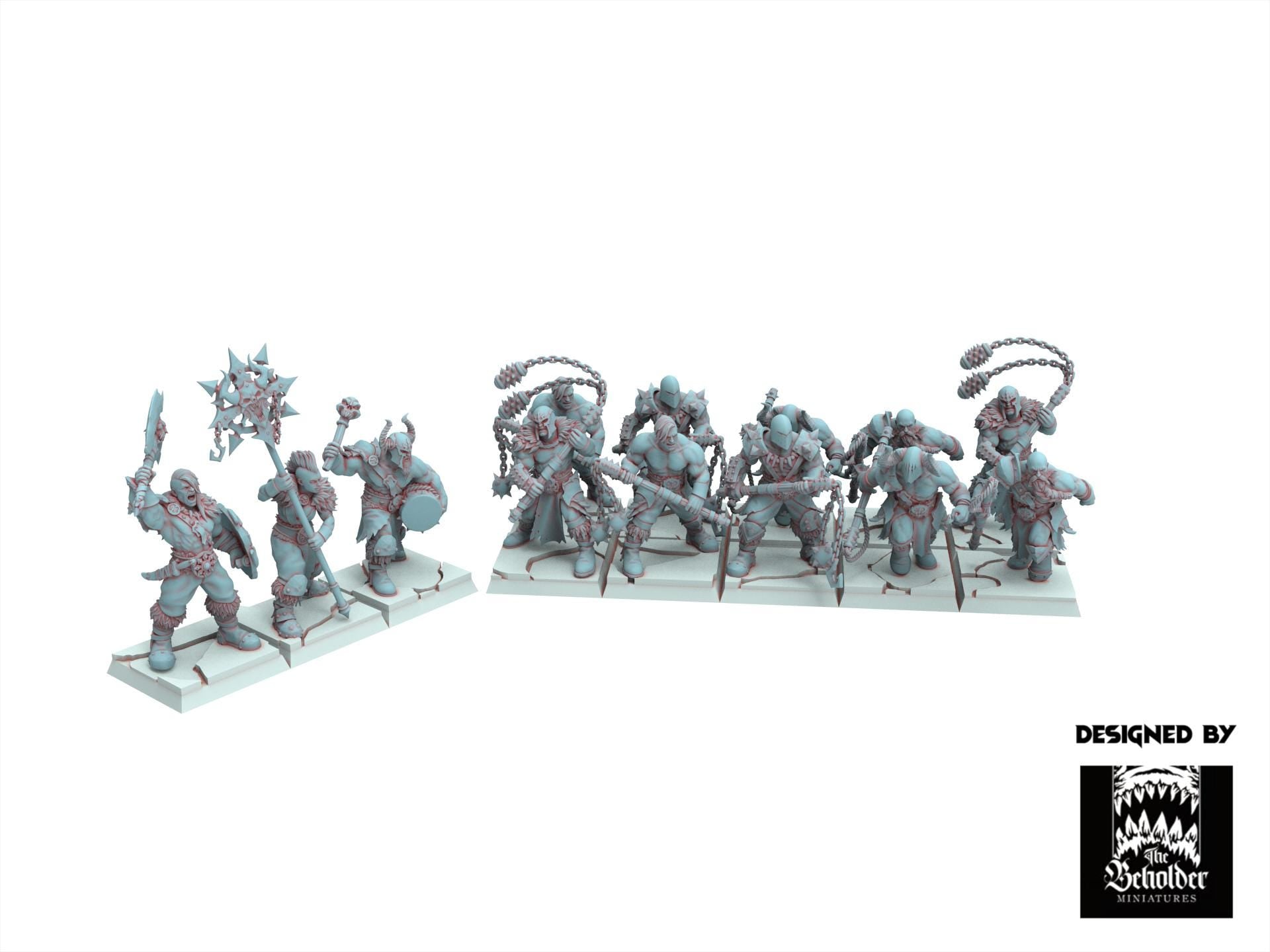 Fantasy Chaos - Barbarian with Flail 32mm - Realms of Mayhem - Beholder Miniature