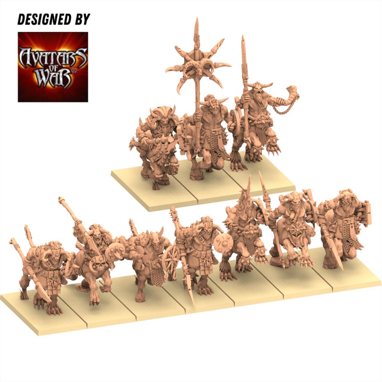Beastmen - Beast centaurs battleready - monopose 28&32mm scale - Avatar of War