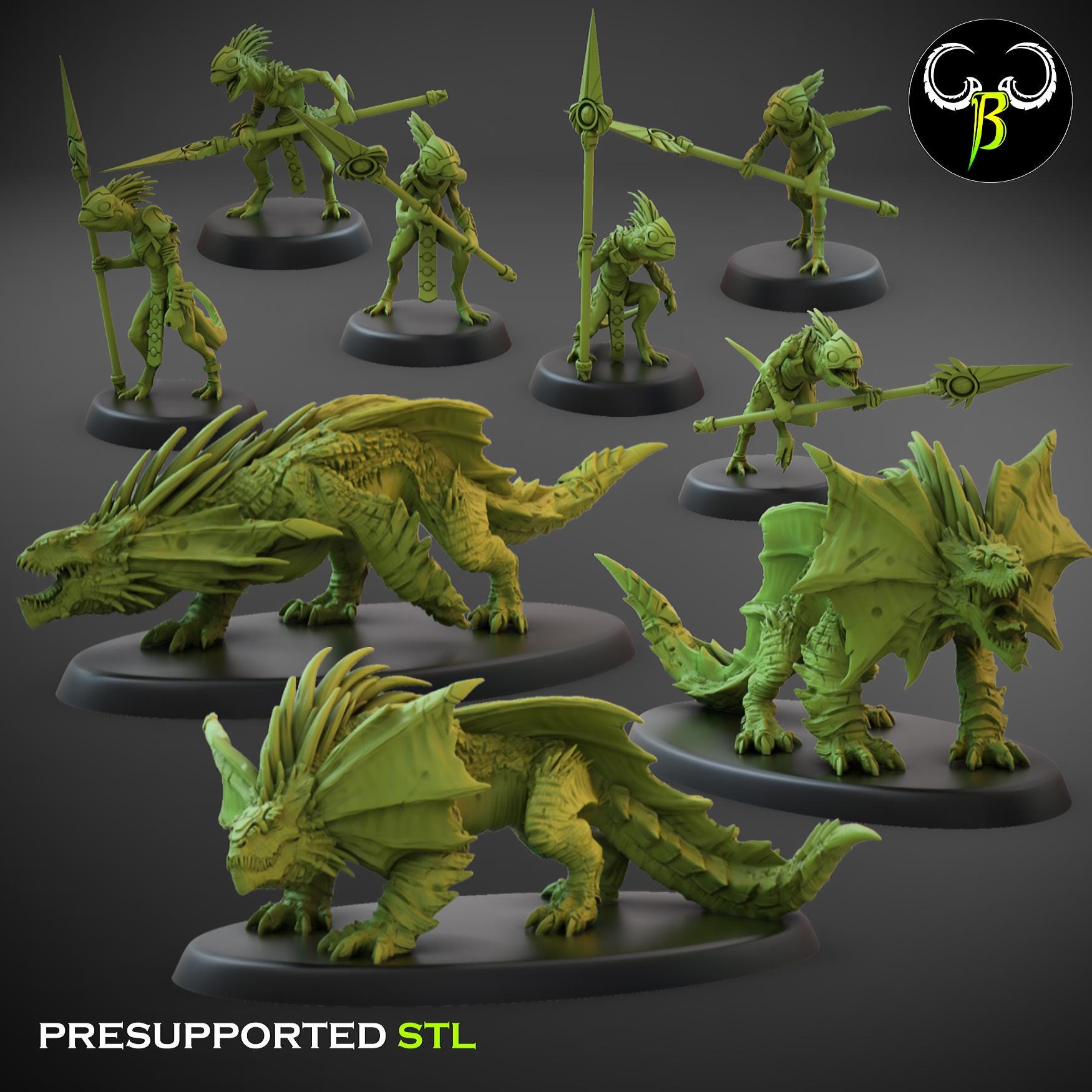 Lizardmen 28/32mm - Lavadon Prime - ClayBeastCreation