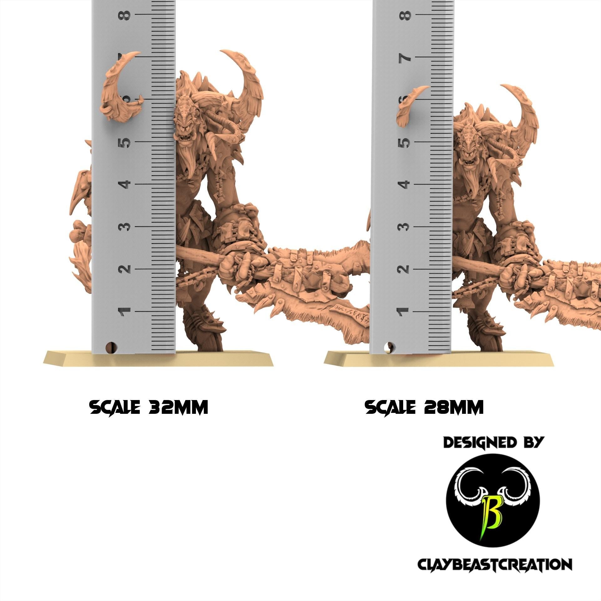 Beastmen - Minotaur Warlord - Fallen Beast - ClayBeastCreation