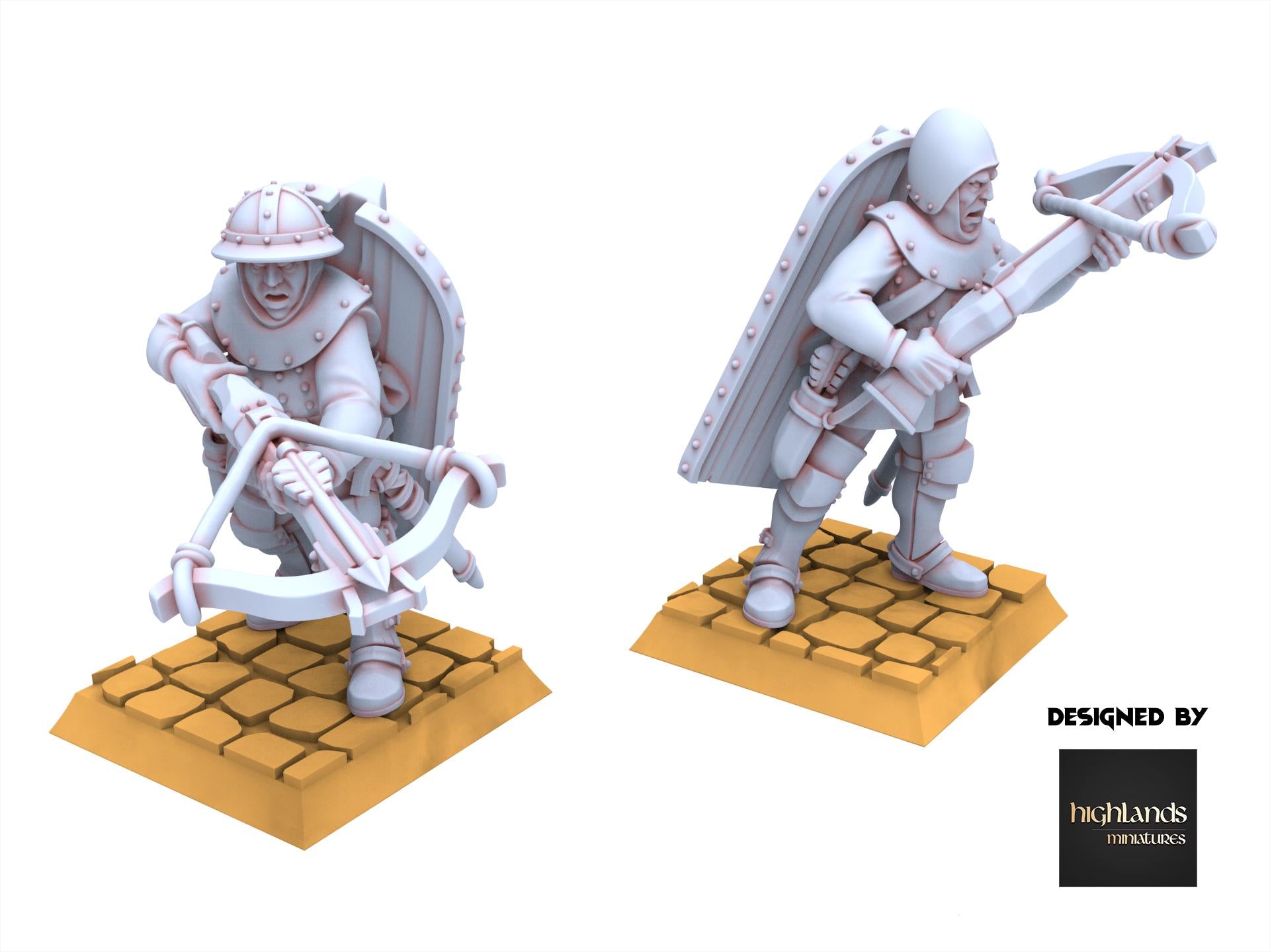 Arthurian Knights - x10 Shooters Crossbowmen - Gallia - Highlands Miniatures