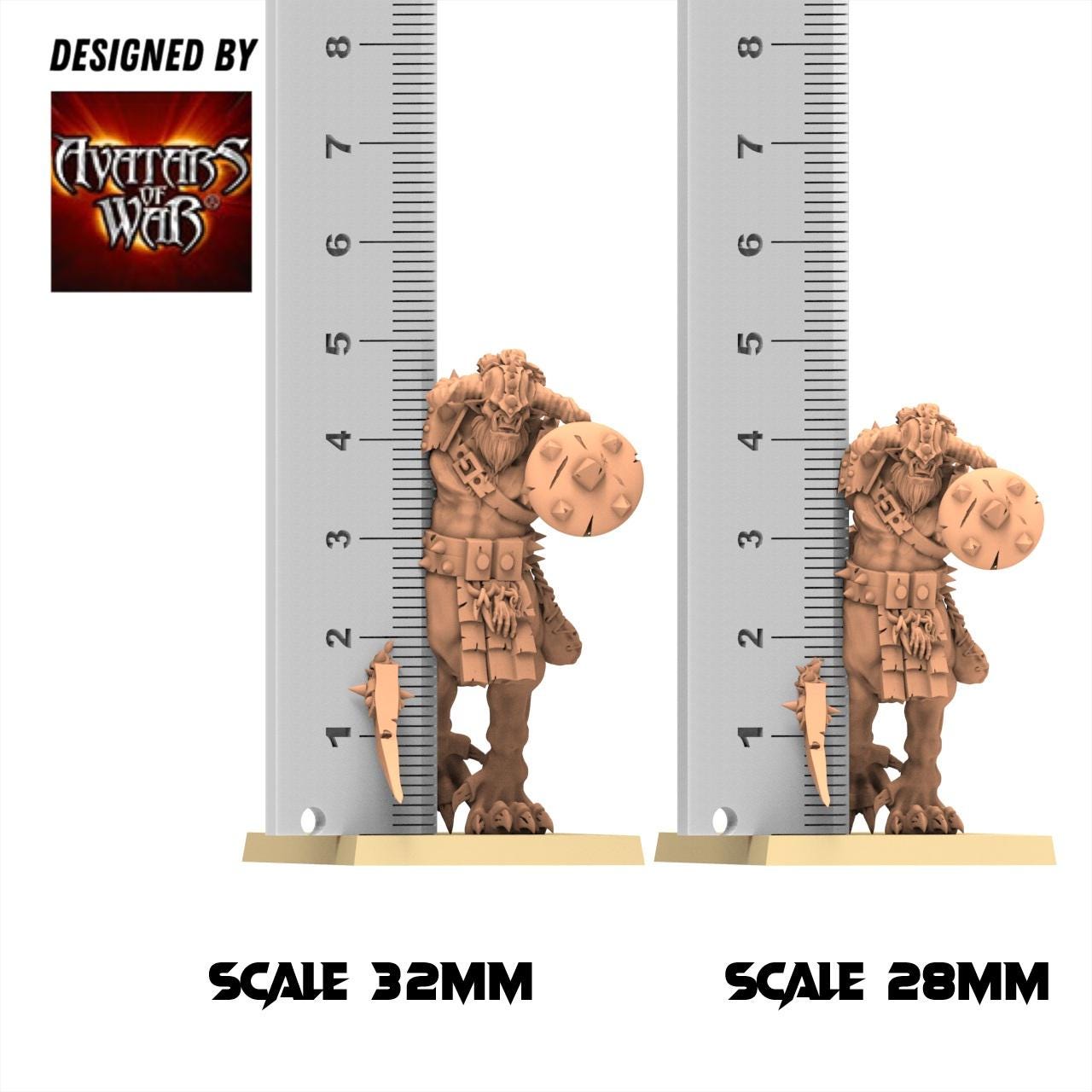 Beastmen - Beast centaurs battleready - monopose 28&32mm scale - Avatar of War