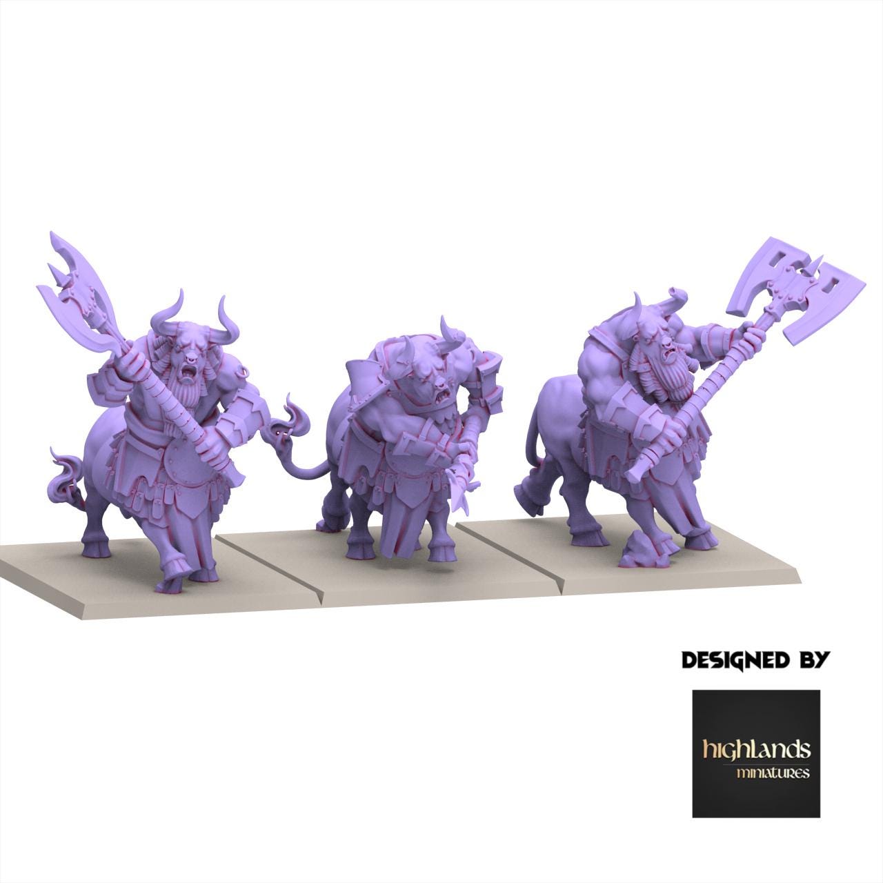 Chaos Dwarves - Minotaurs Heavy Weapons - Sons of Marduk - Highlands Miniatures