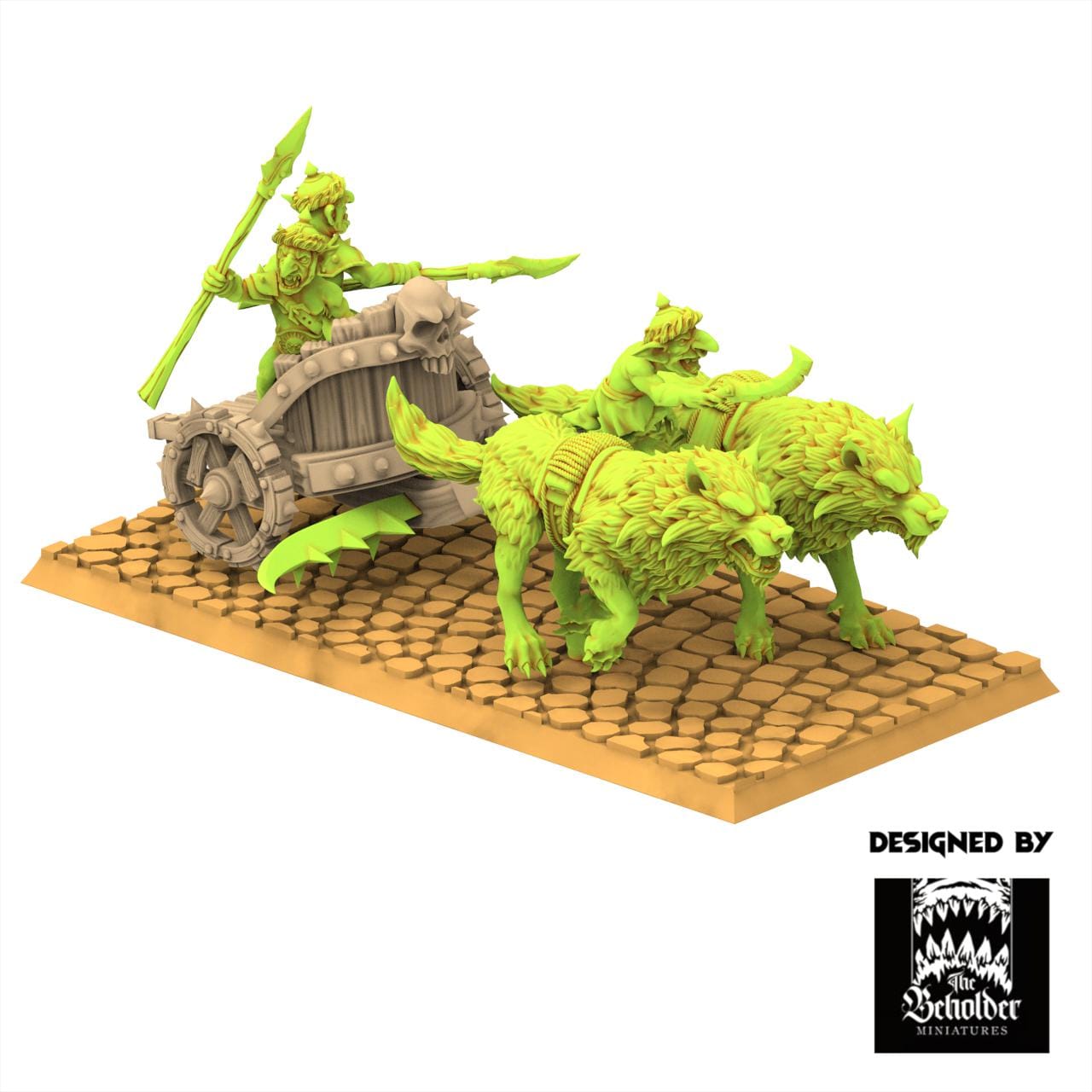 Orc & Goblin - Goblin Chariot Lancer - The Black horde - The Beholder Miniatures