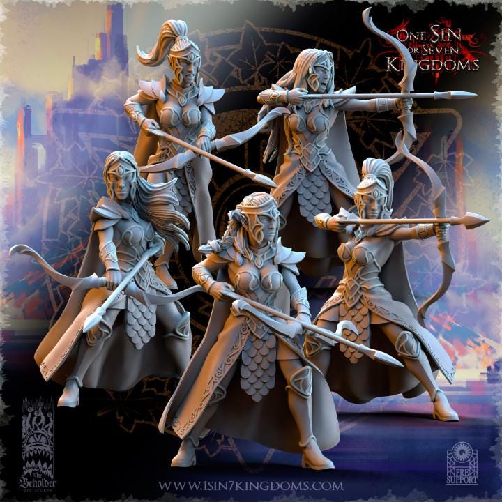 Hight Elves - Sisterhood Archer V1 - Silvermoor - The Beholder Miniatures