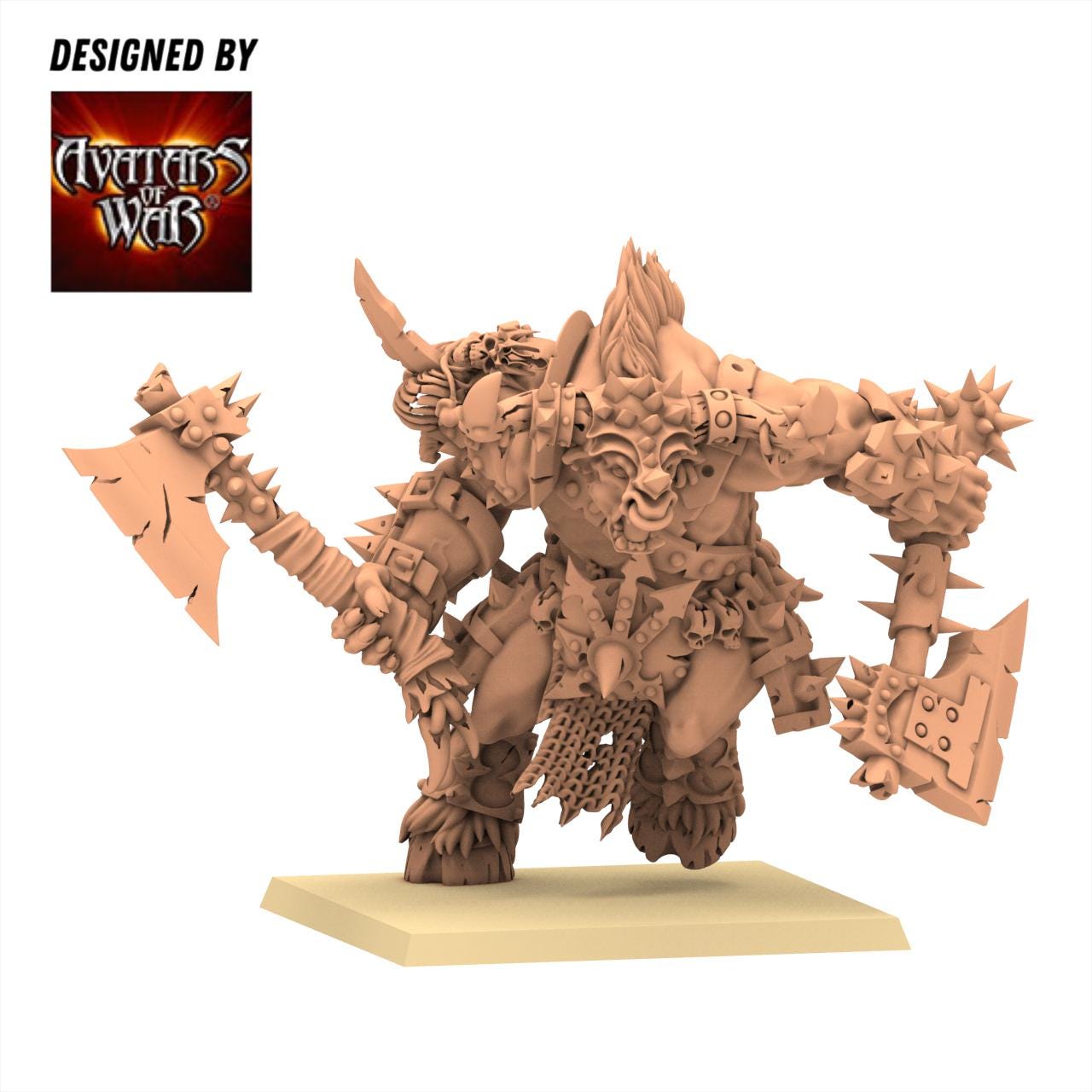 Beastmen - Minotaur lord with two weapons - 28&32mm scale - Avatar of War