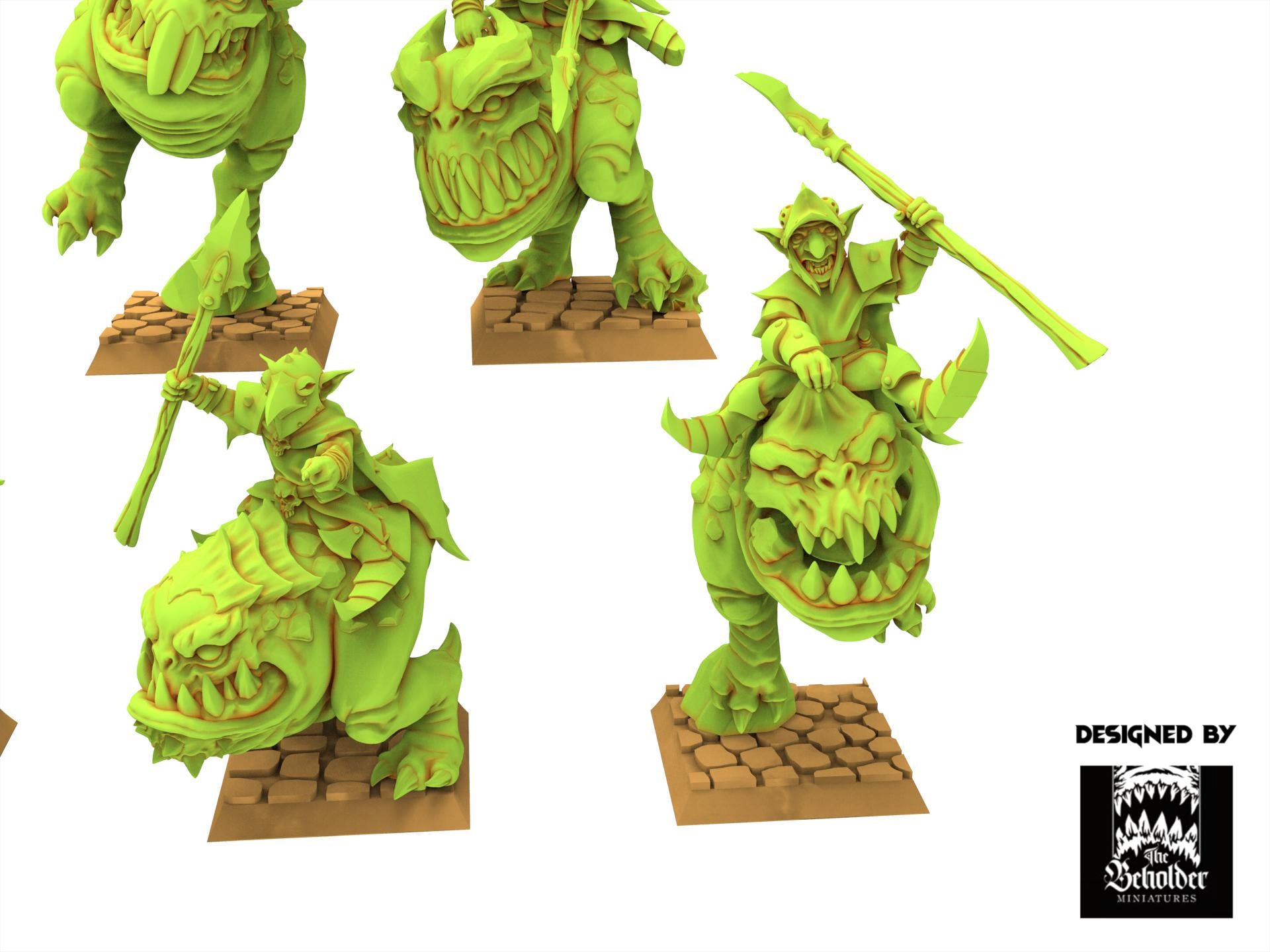Orc & Goblin - x5 Kavehorror Knight - The Black horde - The Beholder Miniatures