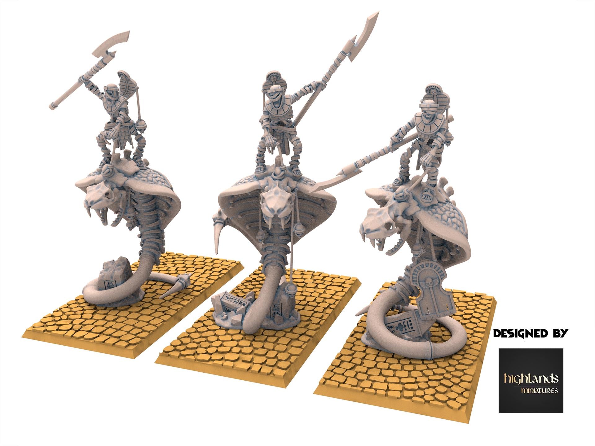 Eternal Dynasties - Mounted Ancient Guard on Great Snakes - Eternal Dynasties - Highlands Miniatures
