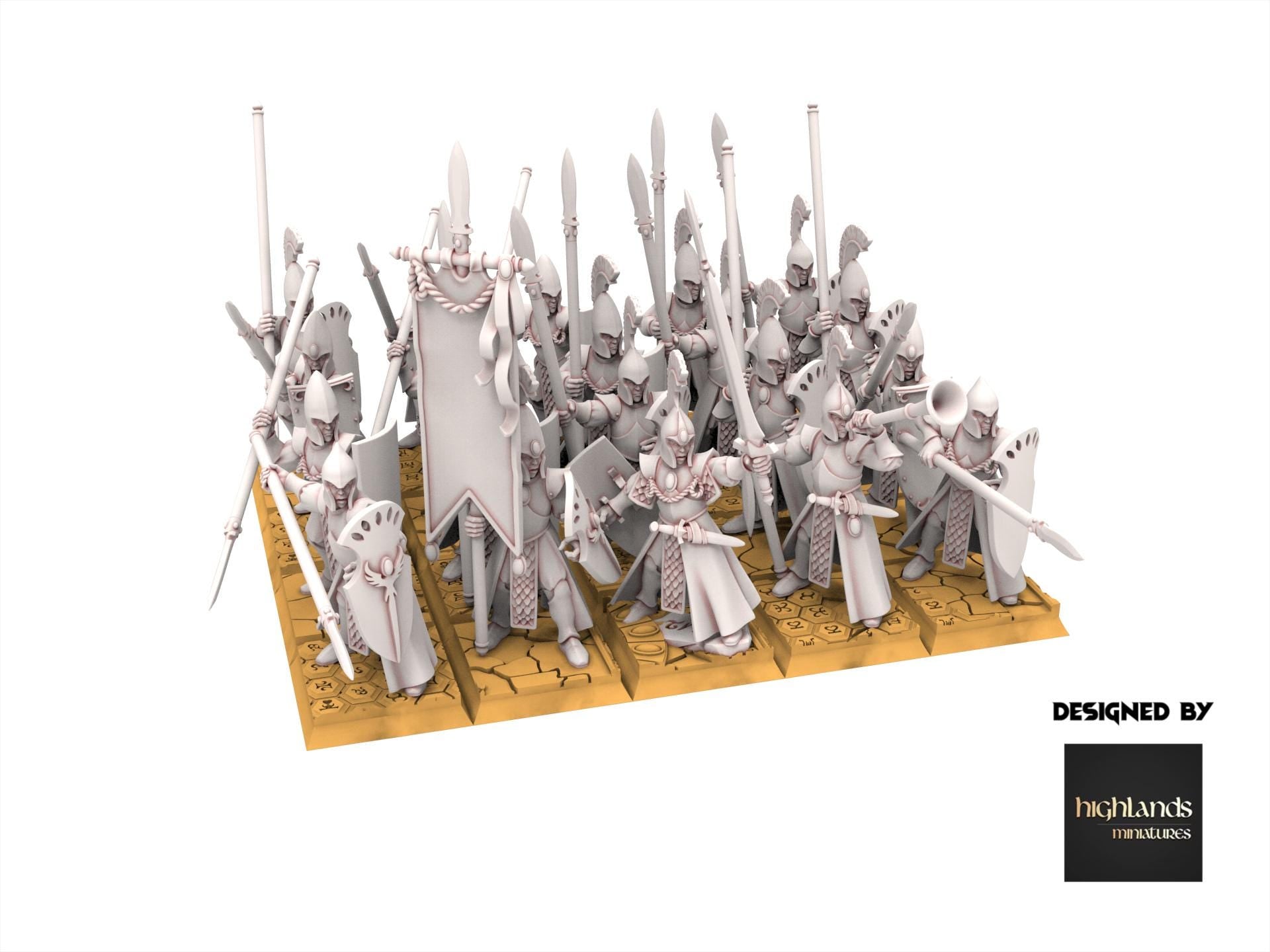 Hight Elves - Spearmen - Aegean - Highlands Miniatures