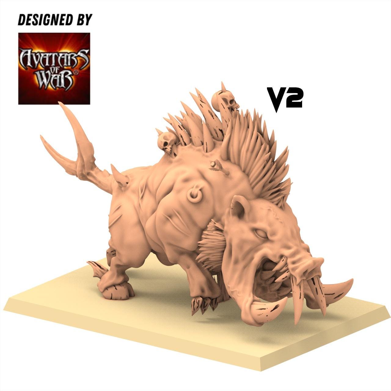 Beastmen - Razortusks - monopose 28&32mm scale - Avatar of War