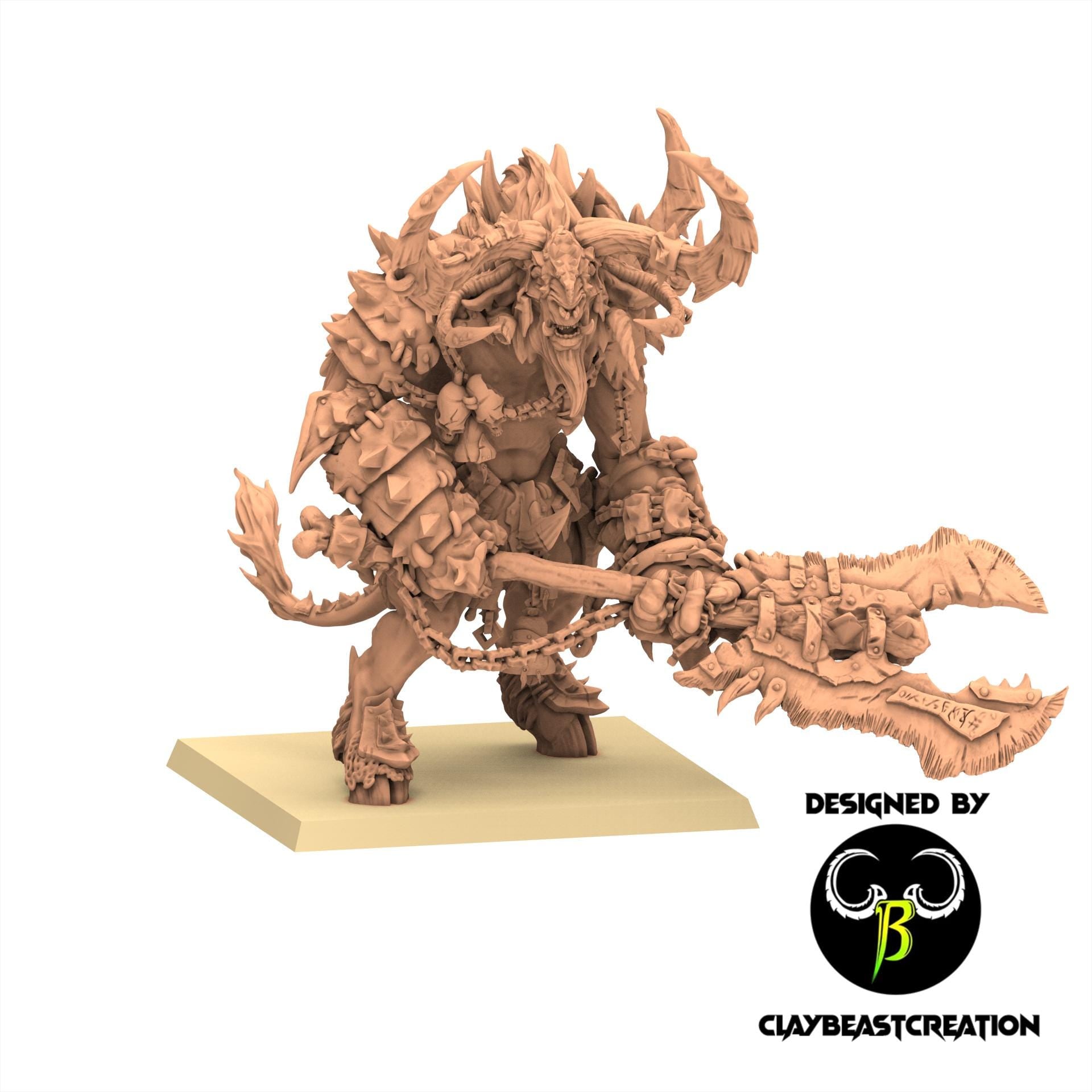 Beastmen - Minotaur Warlord - Fallen Beast - ClayBeastCreation