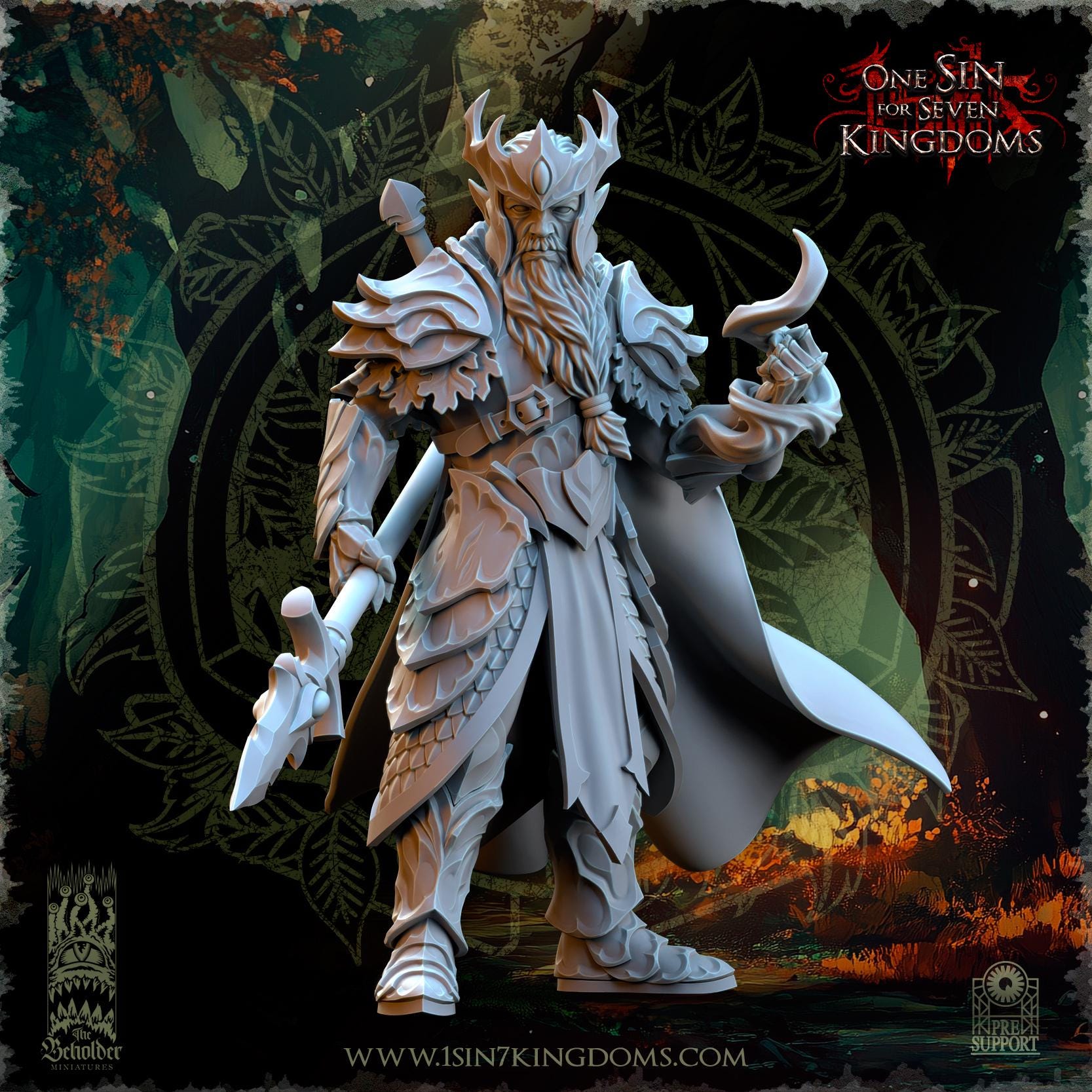 Sylvan Elves - Thalenar, King - Evergreen Elves - The Beholder Miniatures