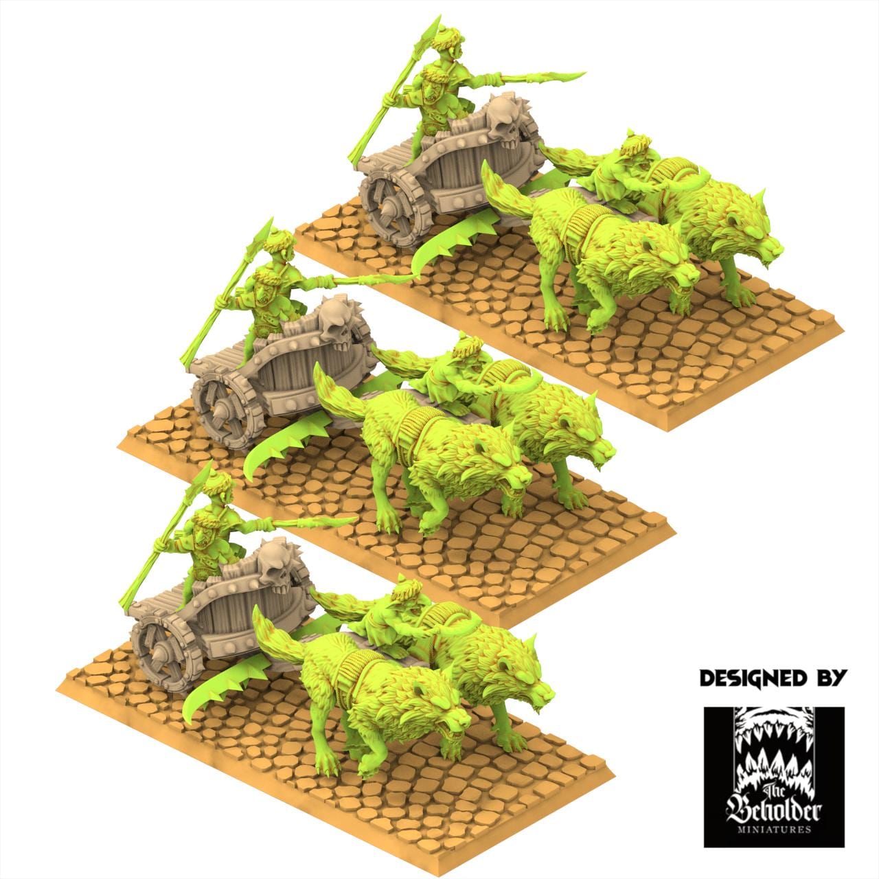 Orc & Goblin - Goblin Chariot Lancer - The Black horde - The Beholder Miniatures