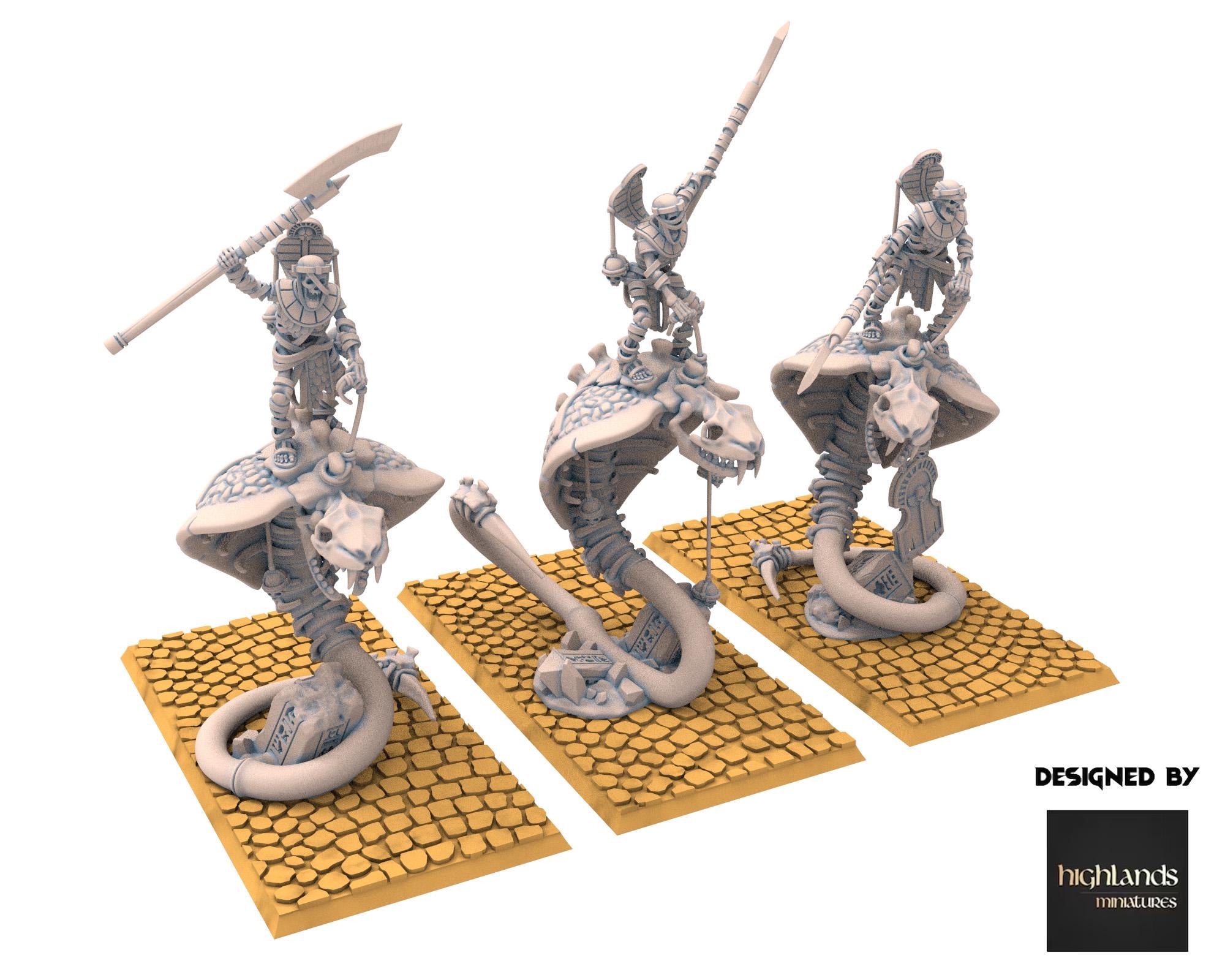 Eternal Dynasties - Mounted Ancient Guard on Great Snakes - Eternal Dynasties - Highlands Miniatures