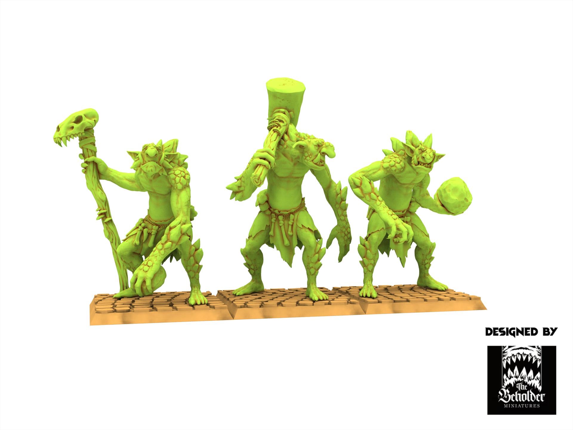 Orc & Goblin - Rock Trolls - The Black horde - The Beholder Miniatures