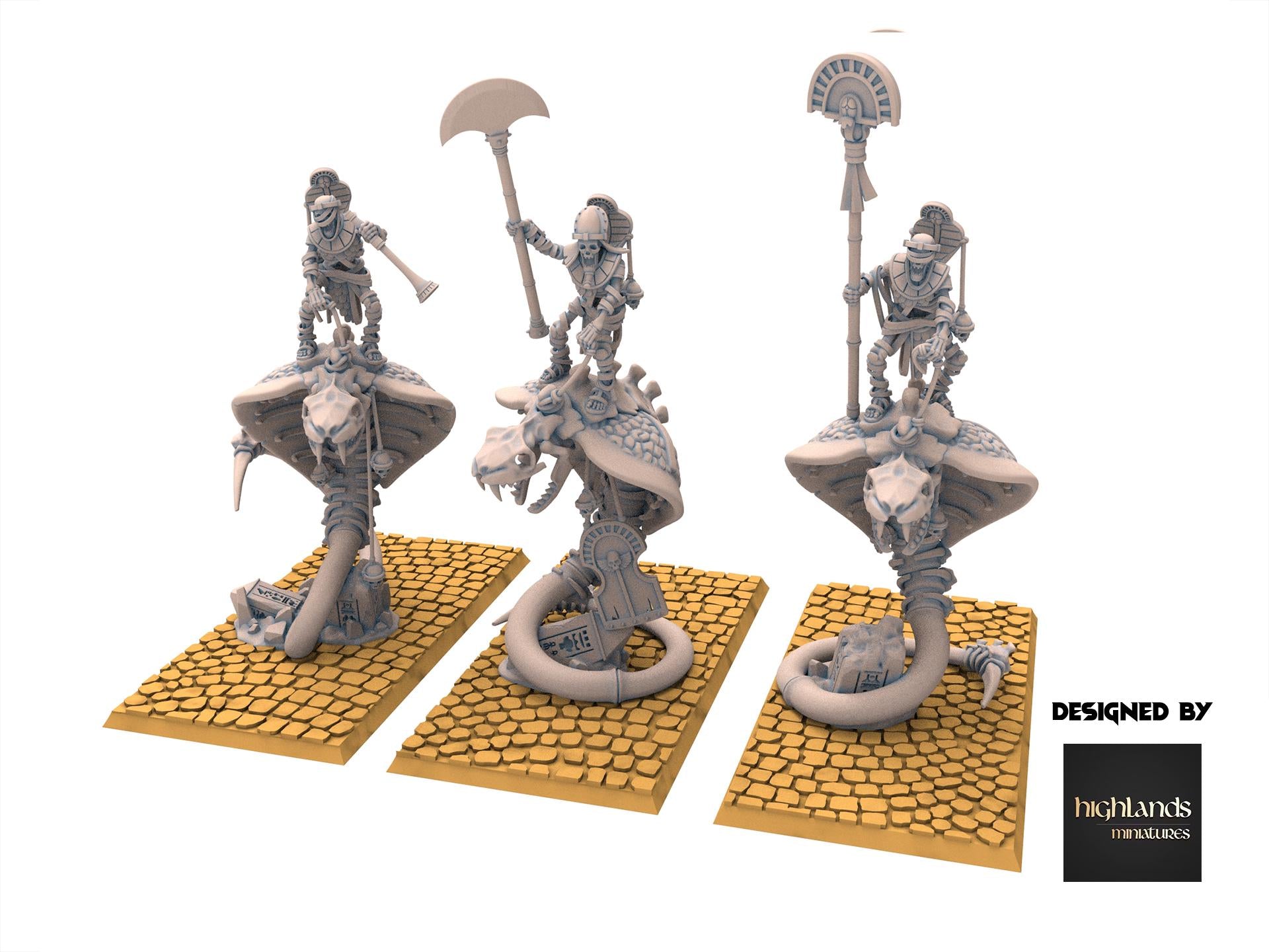 Eternal Dynasties - Mounted Ancient Guard on Great Snakes - Eternal Dynasties - Highlands Miniatures