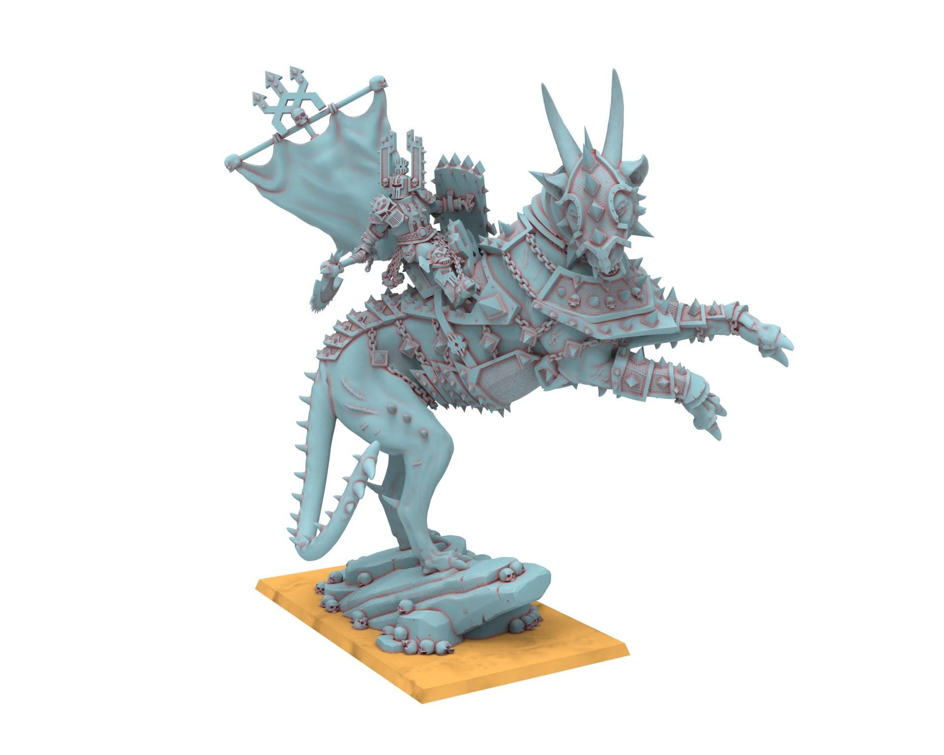 Fantasy Chaos - Blood God Lord on Manticore - Lost Kingdom Miniatures
