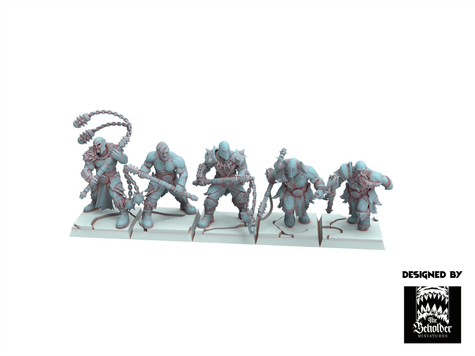 Fantasy Chaos - Barbarian with Flail 32mm - Realms of Mayhem - Beholder Miniature