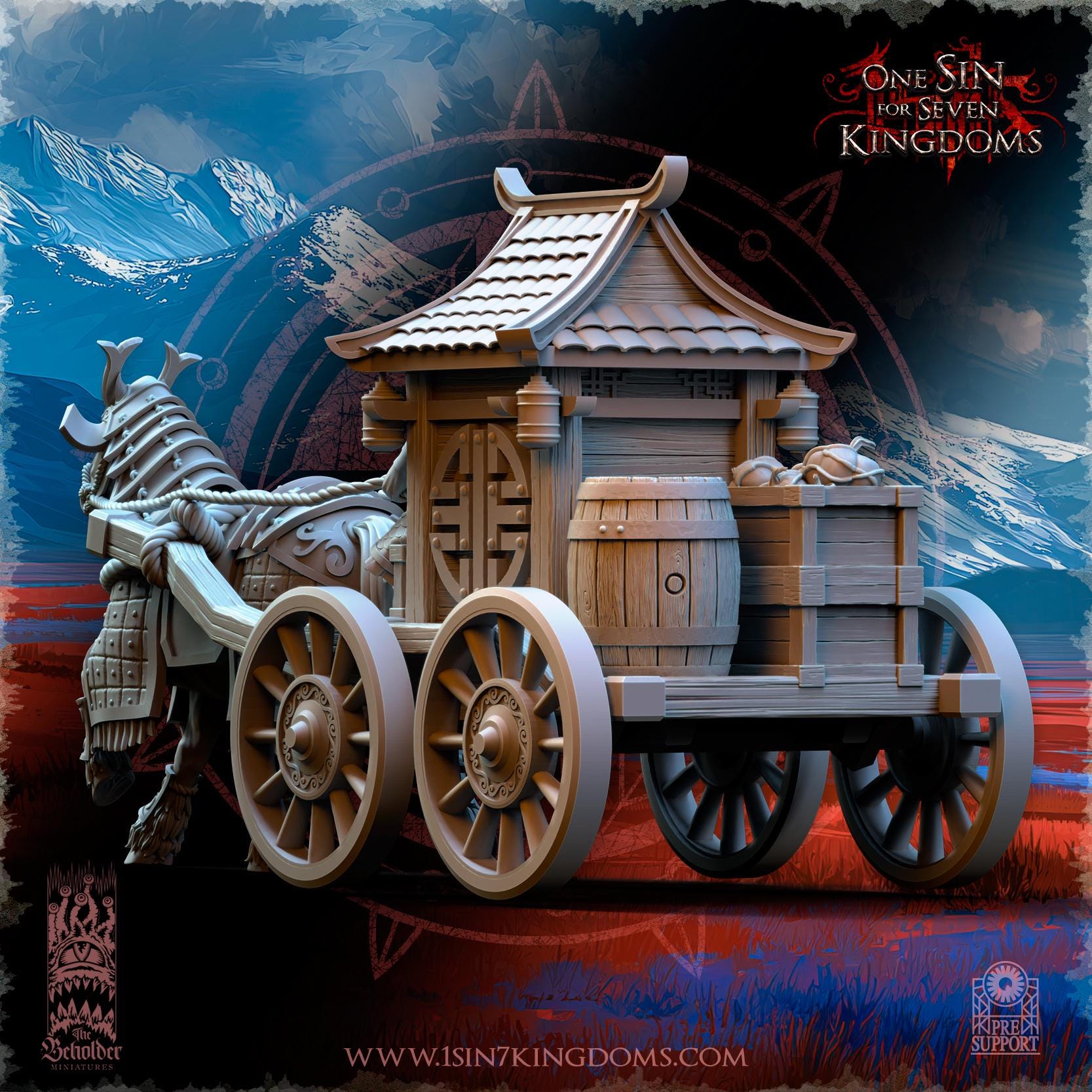 East Empire - Imperial Supply Chariot - Astarii Dynasty - 28&32mm - The Beholder Miniatures