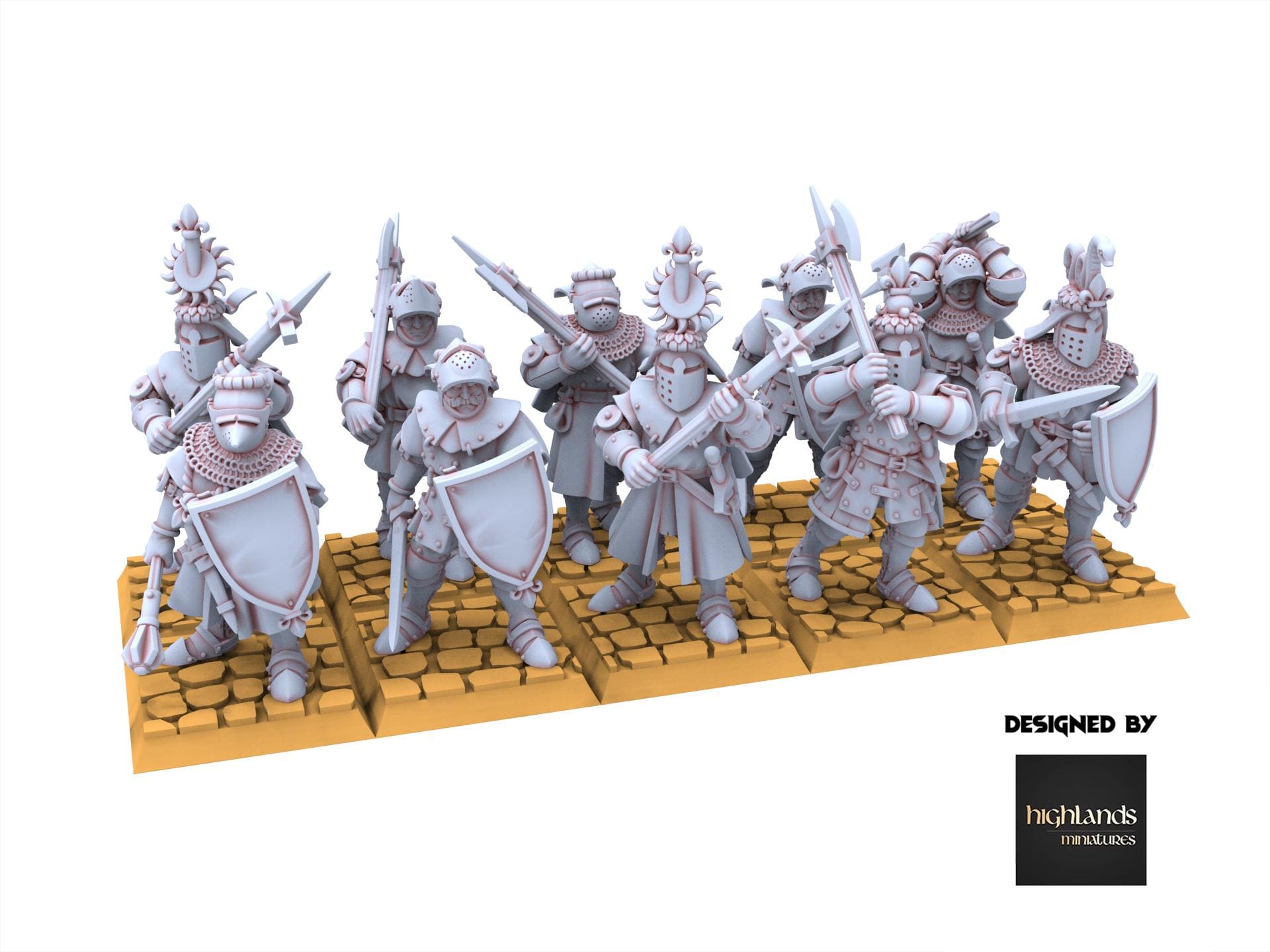 Arthurian Knights - Knights on Foot - Gallia - Highlands Miniatures