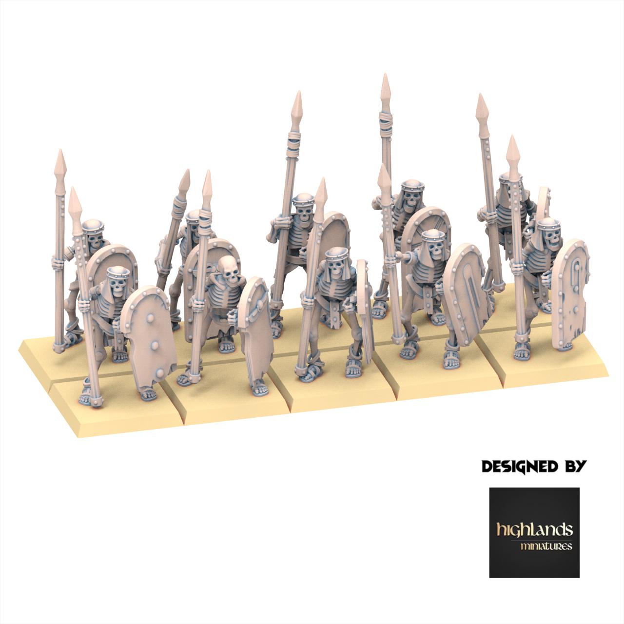 Eternal Dynasties - Ancient Skeletons with Spears - Eternal Dynasties - Highlands Miniatures