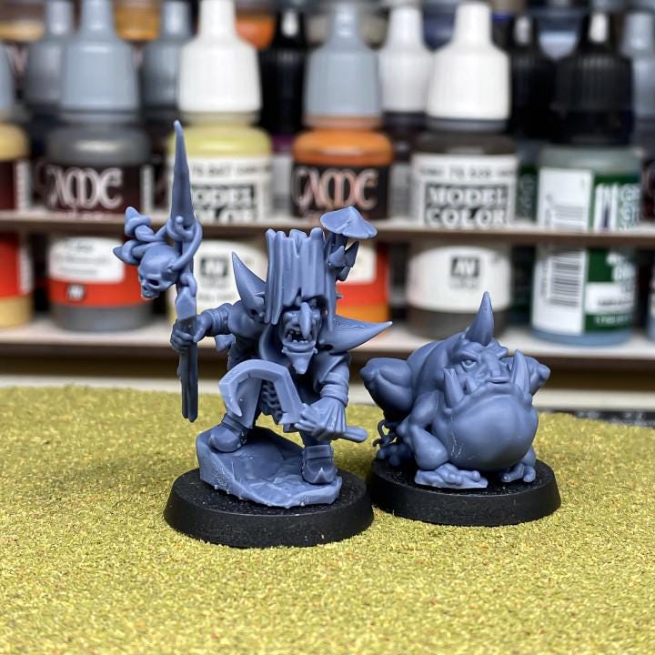 Orc & Goblin - Grubnax and Croakulus - Goblin tribes - Highlands Miniature