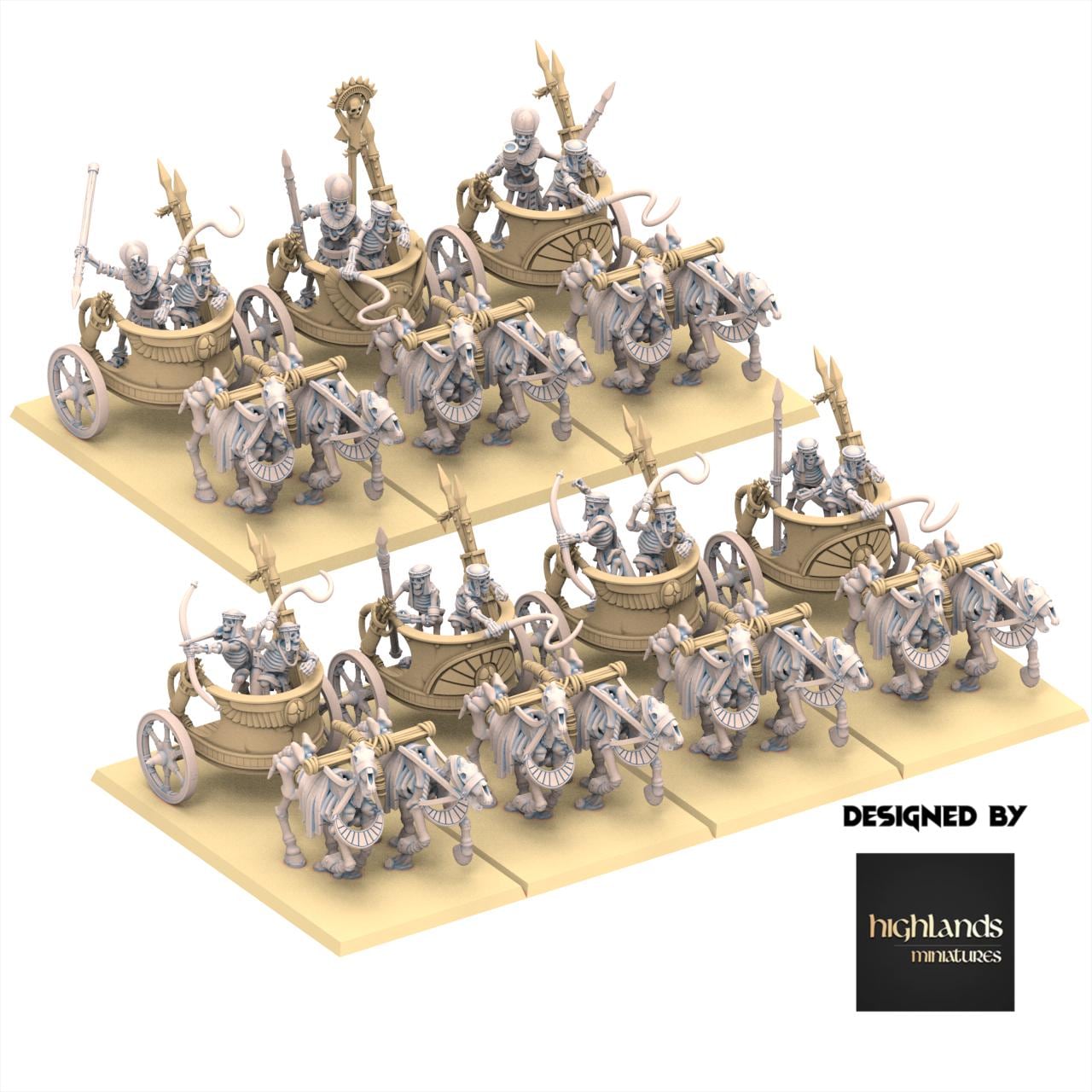 Eternal Dynasties - Ancient Skeletal Chariots - Eternal Dynasties - Highlands Miniatures