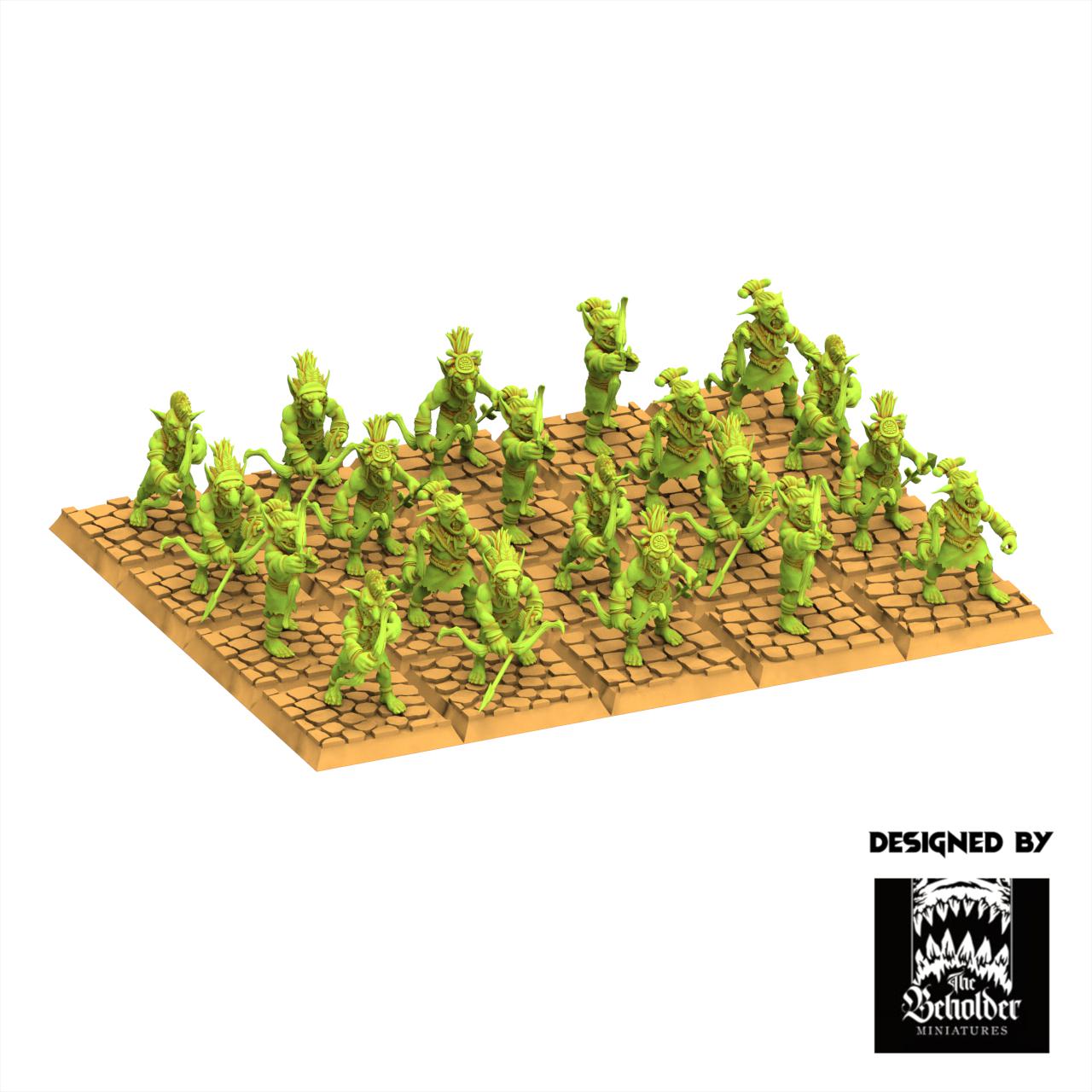 Orc & Goblin - Goblins Jungle Warriors - The Black horde - The Beholder Miniatures