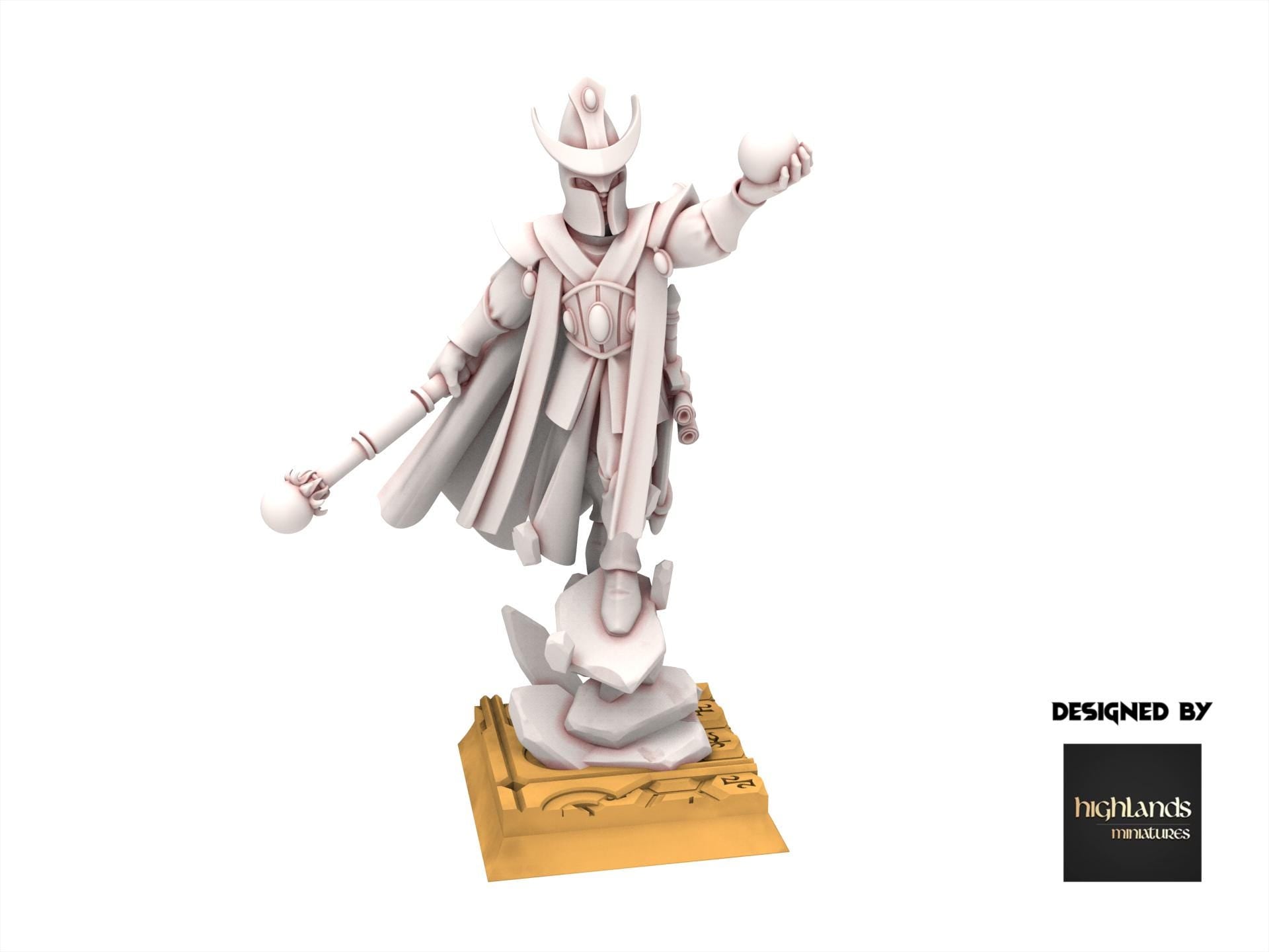 Hight Elves - Mage on Foot - AEGEAN - Highlands Miniatures