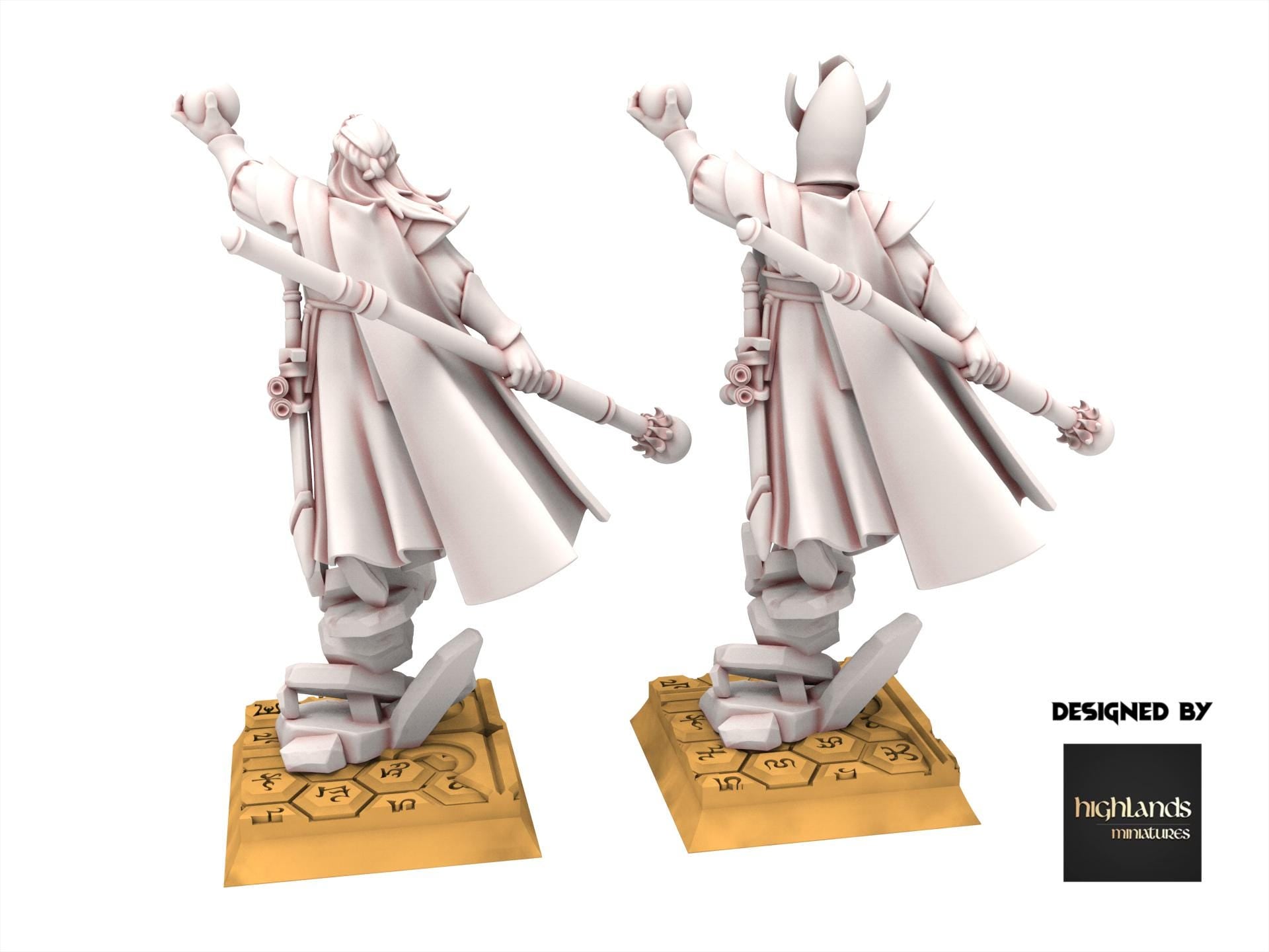Hight Elves - Mage on Foot - AEGEAN - Highlands Miniatures