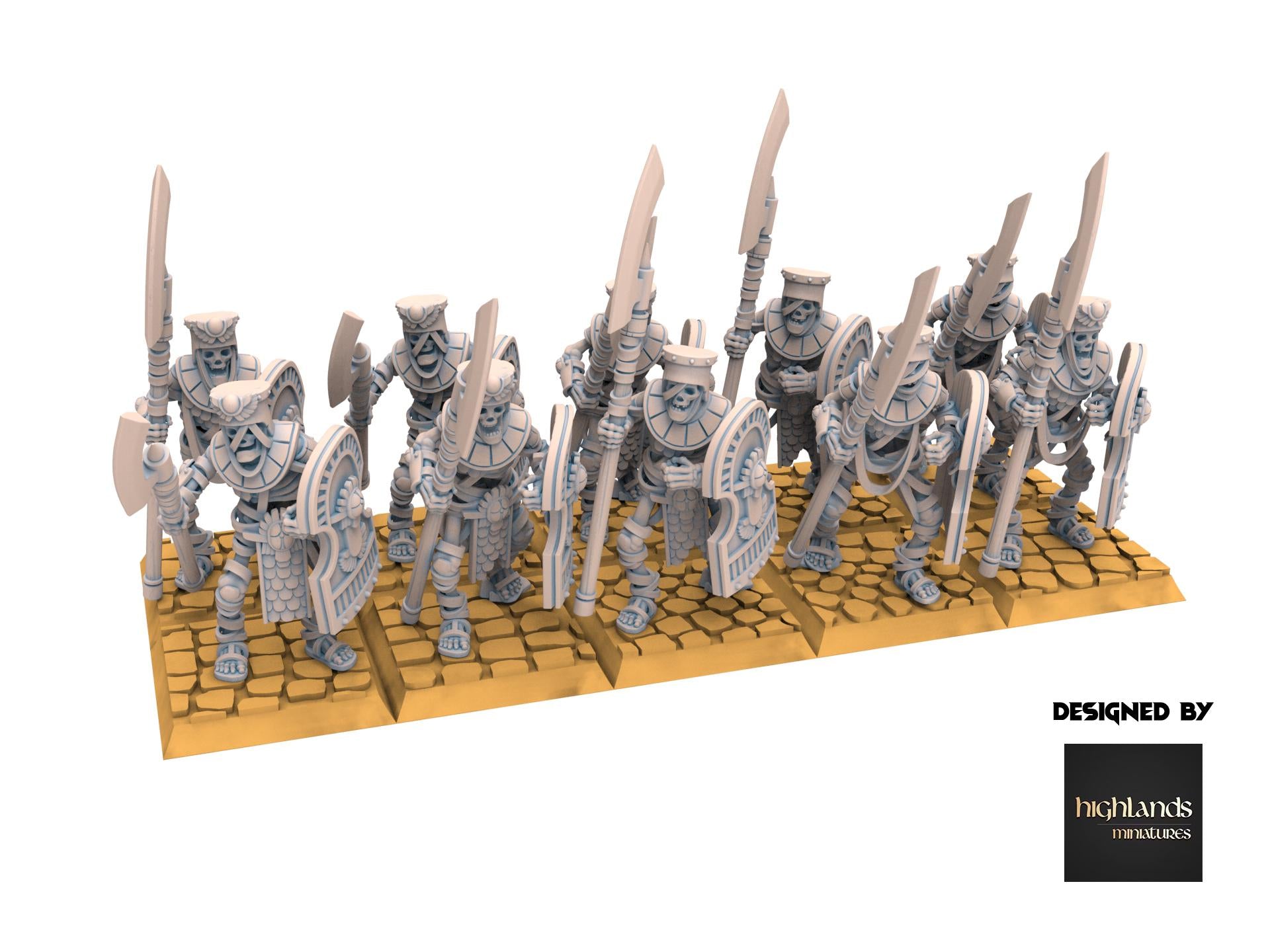 Eternal Dynasties - Ancient Skeleton Guards with Halberds - Eternal Dynasties - Highlands Miniatures