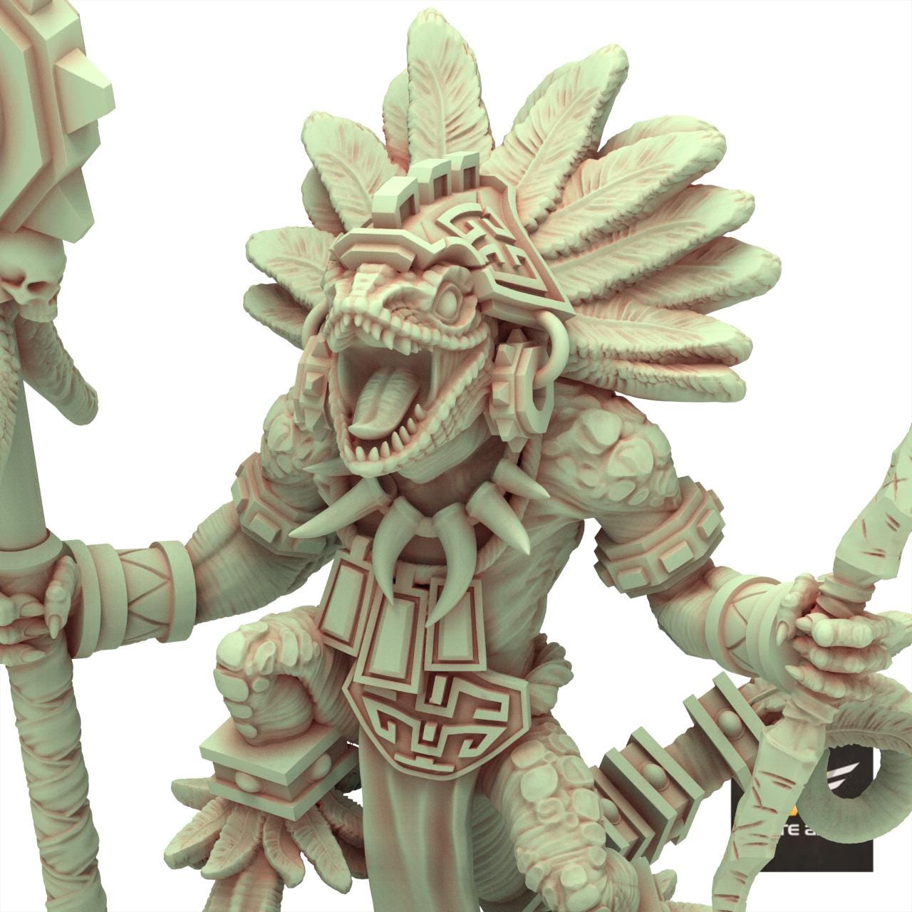 Lizardmen 28/32mm - Slippery Lizard Shaman - White Angel Miniatures