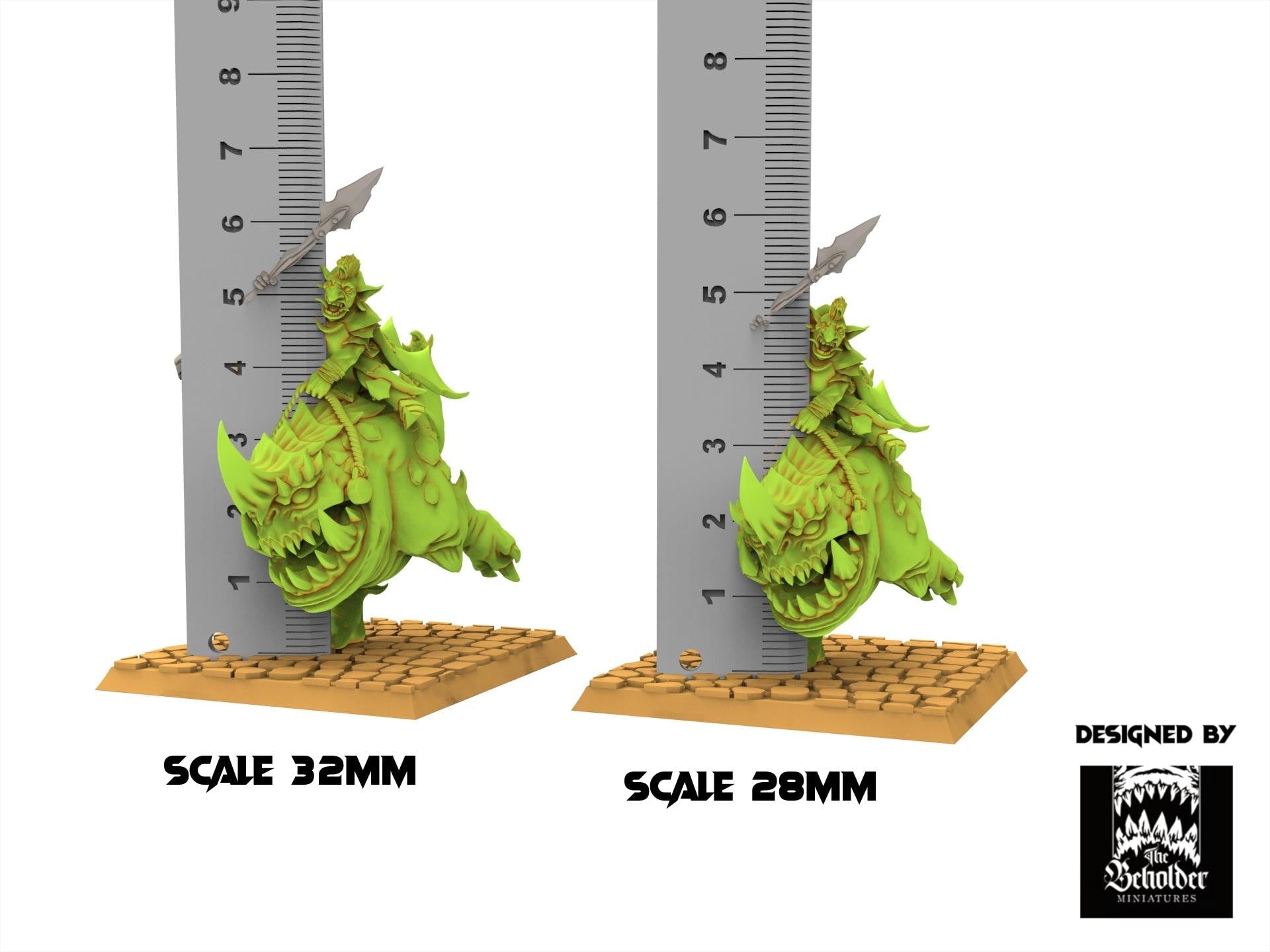 Orc & Goblin - Wurtbelz Goblin Leader on Kavehorror - The Black horde - The Beholder Miniatures