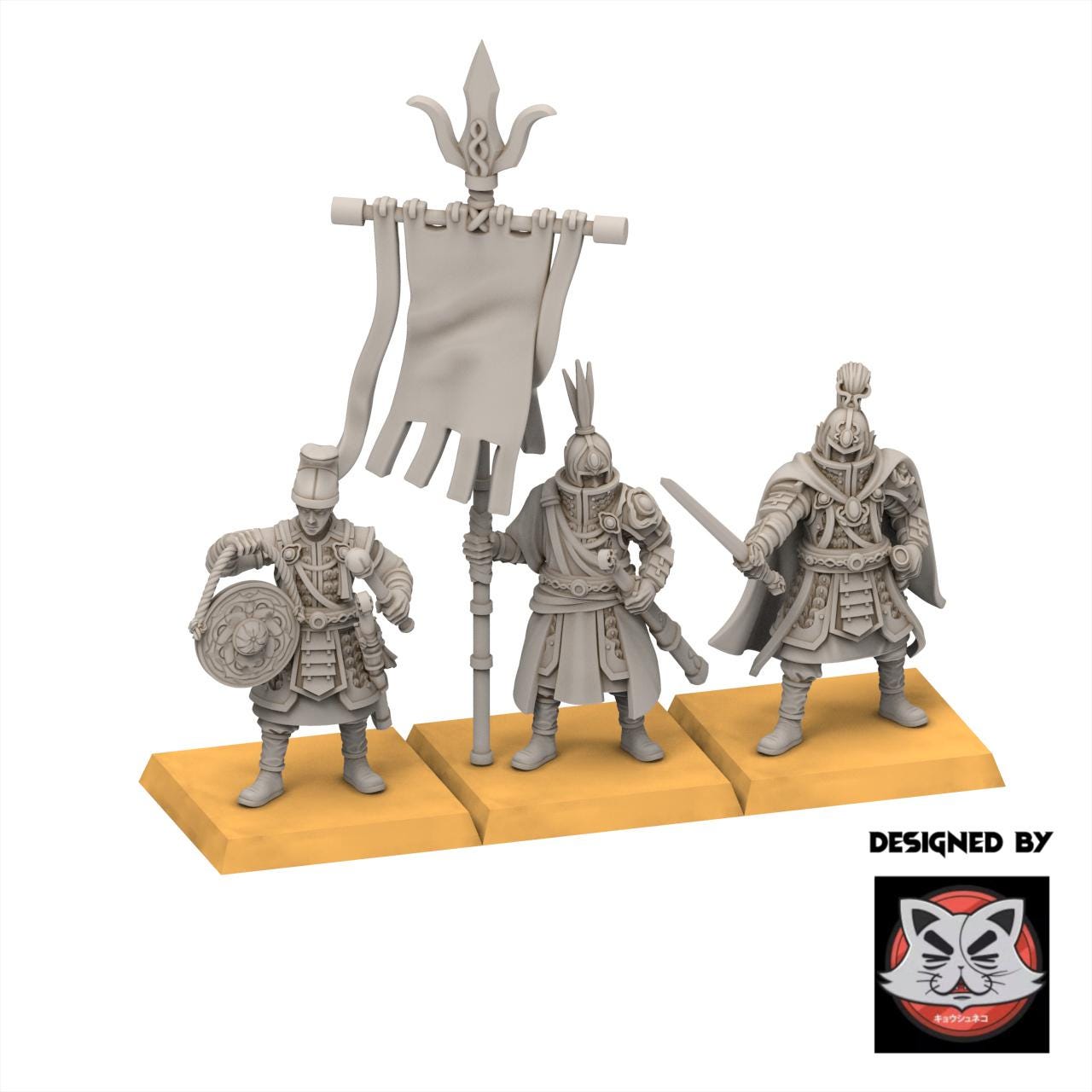 East Empire - Warriors With Sword & Shield - Chinese Cathay - 28&32mm - Kyoushuneko Miniatures