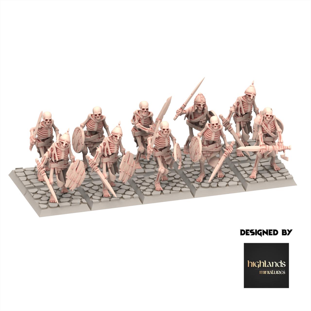 Undead - Skeletons Warriors with Sword - Transilvanya - Highlands Miniatures
