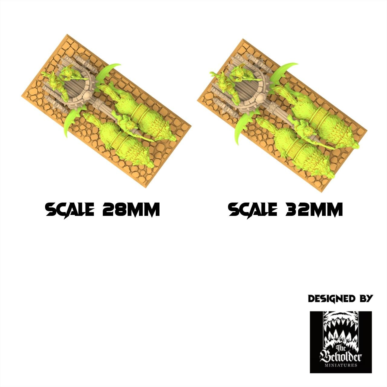 Orc & Goblin - Goblin Chariot Archer - The Black horde - The Beholder Miniatures