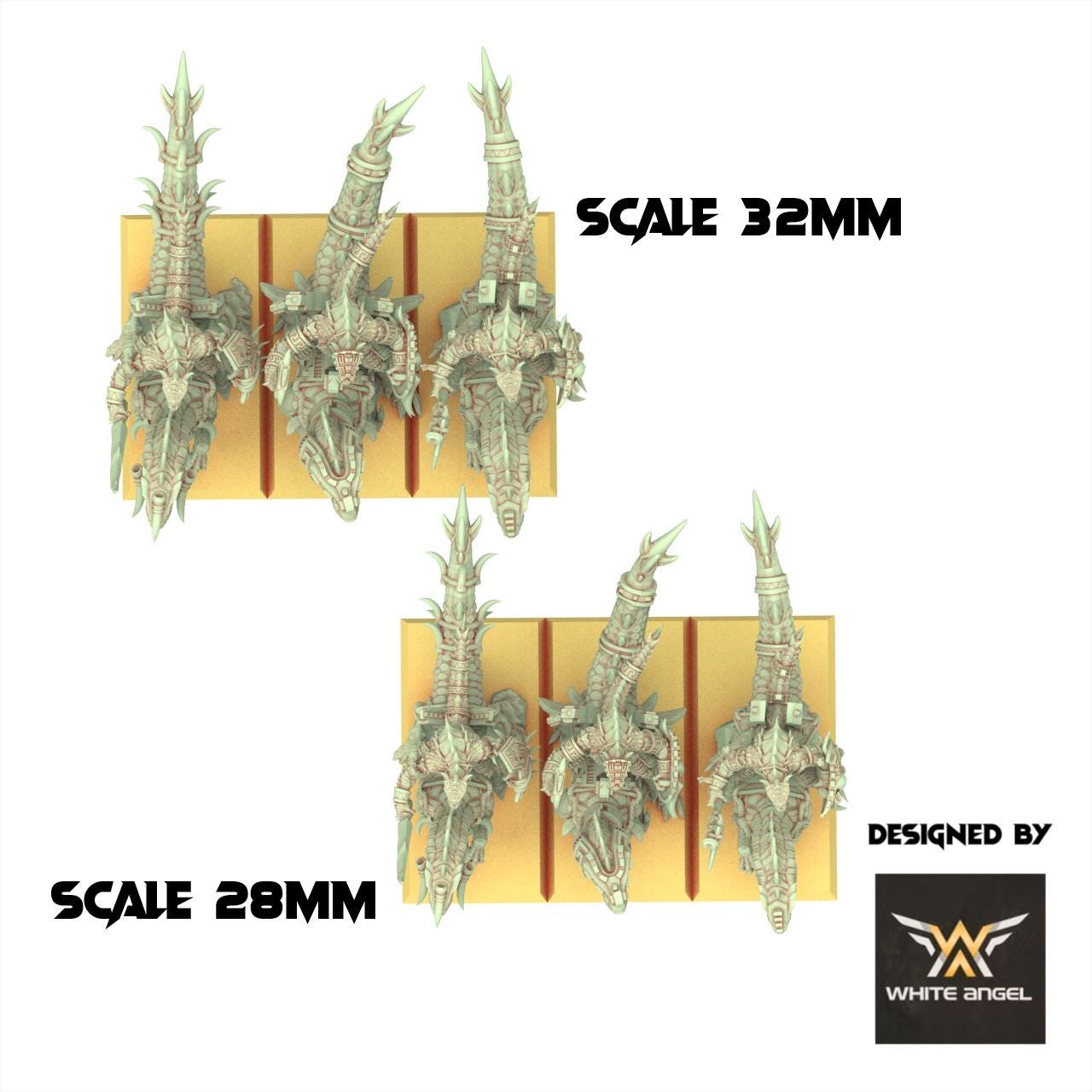 Lizardmen 28/32mm - Warriors Riders - White Angel Miniatures