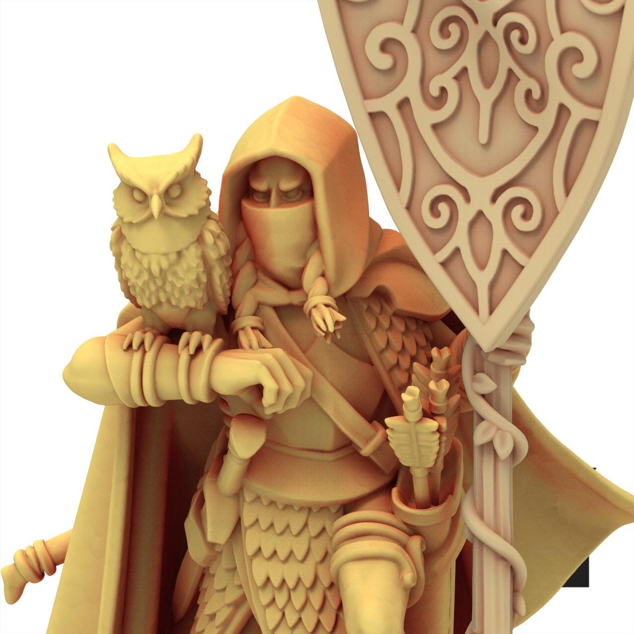 Sylvan Elves - Elf Battle Standard Bearer - Feral - Highlands Miniatures