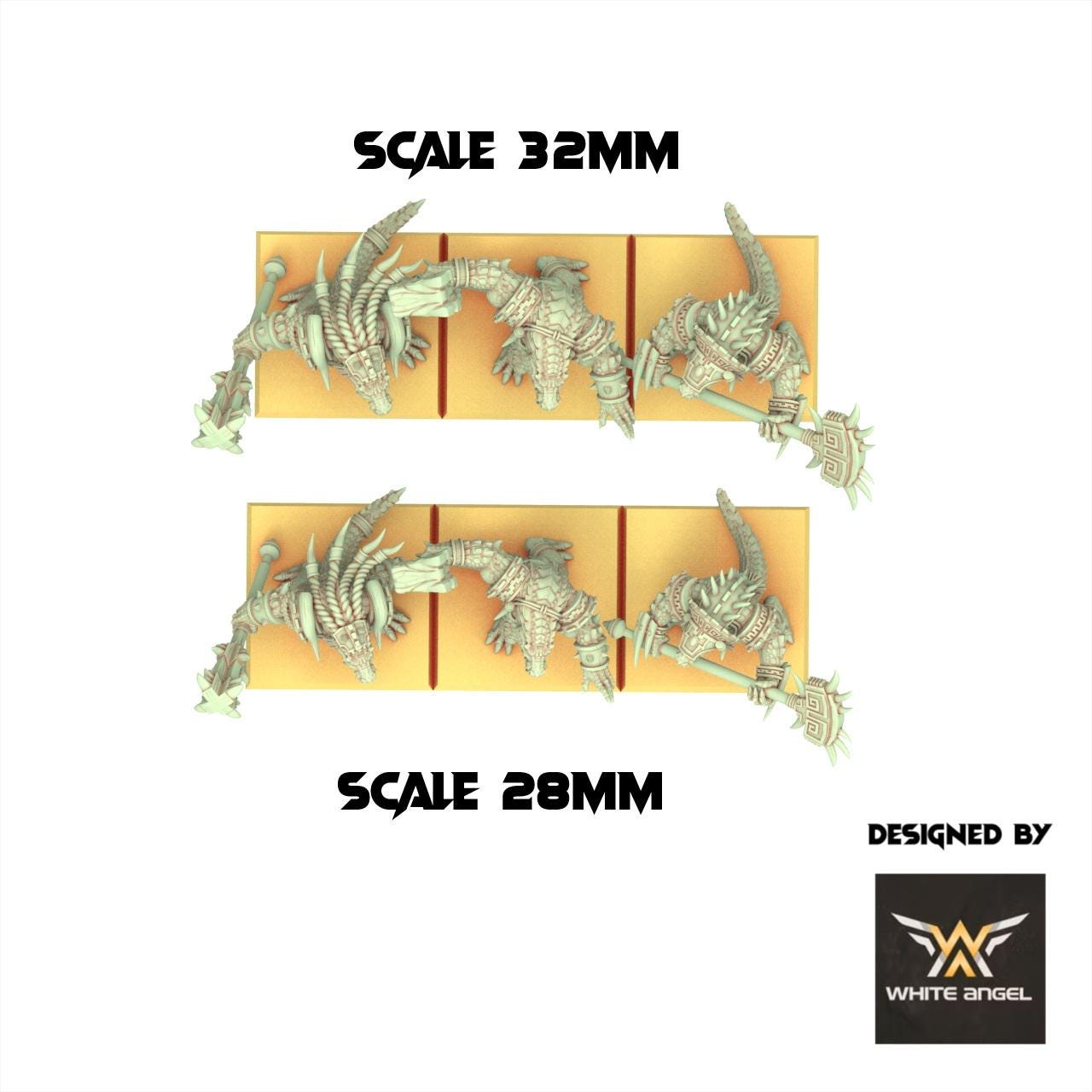 Lizardmen 28/32mm - Crocogators - White Angel Miniatures