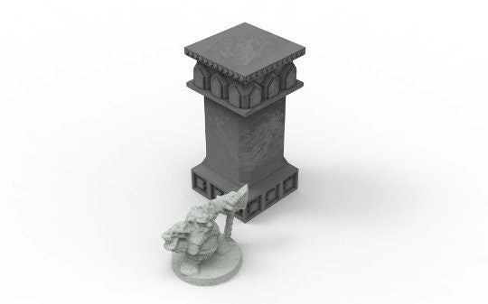 Dwarf mine pillars & stelae usable for lord of the rings, Erebor, Moria, fantasy wargame ... V09-16