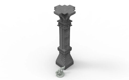 Dwarf mine pillars & stelae usable for lord with the rings, fantasy wargame ... V02-08