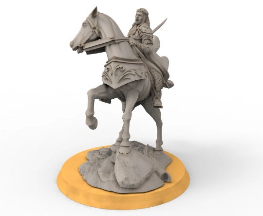 Darkwood - Wooden Elf king on horse, Middle rings miniatures pour wargame D&D, SDA...