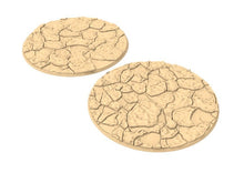 Load image into Gallery viewer, Desertic - Lot of 25mm to 64mm craked desert texture &amp; round bases usable for kill team, necromunda, warmachine, , warcry, AOS
