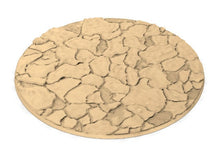 Load image into Gallery viewer, Desertic - Lot of 25mm to 64mm craked desert texture &amp; round bases usable for kill team, necromunda, warmachine, , warcry, AOS
