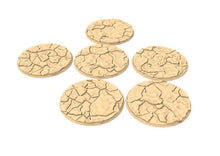 Load image into Gallery viewer, Desertic - Lot of 25mm to 64mm craked desert texture &amp; round bases usable for kill team, necromunda, warmachine, , warcry, AOS
