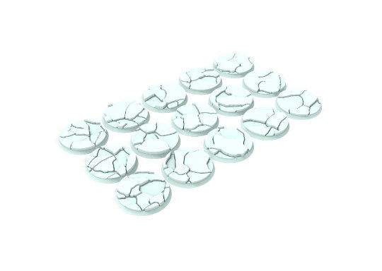 Cracked Ice - Lot of 25mm to 64mm cracked ice texture & round bases usable for warmachine, , warcry, AOS